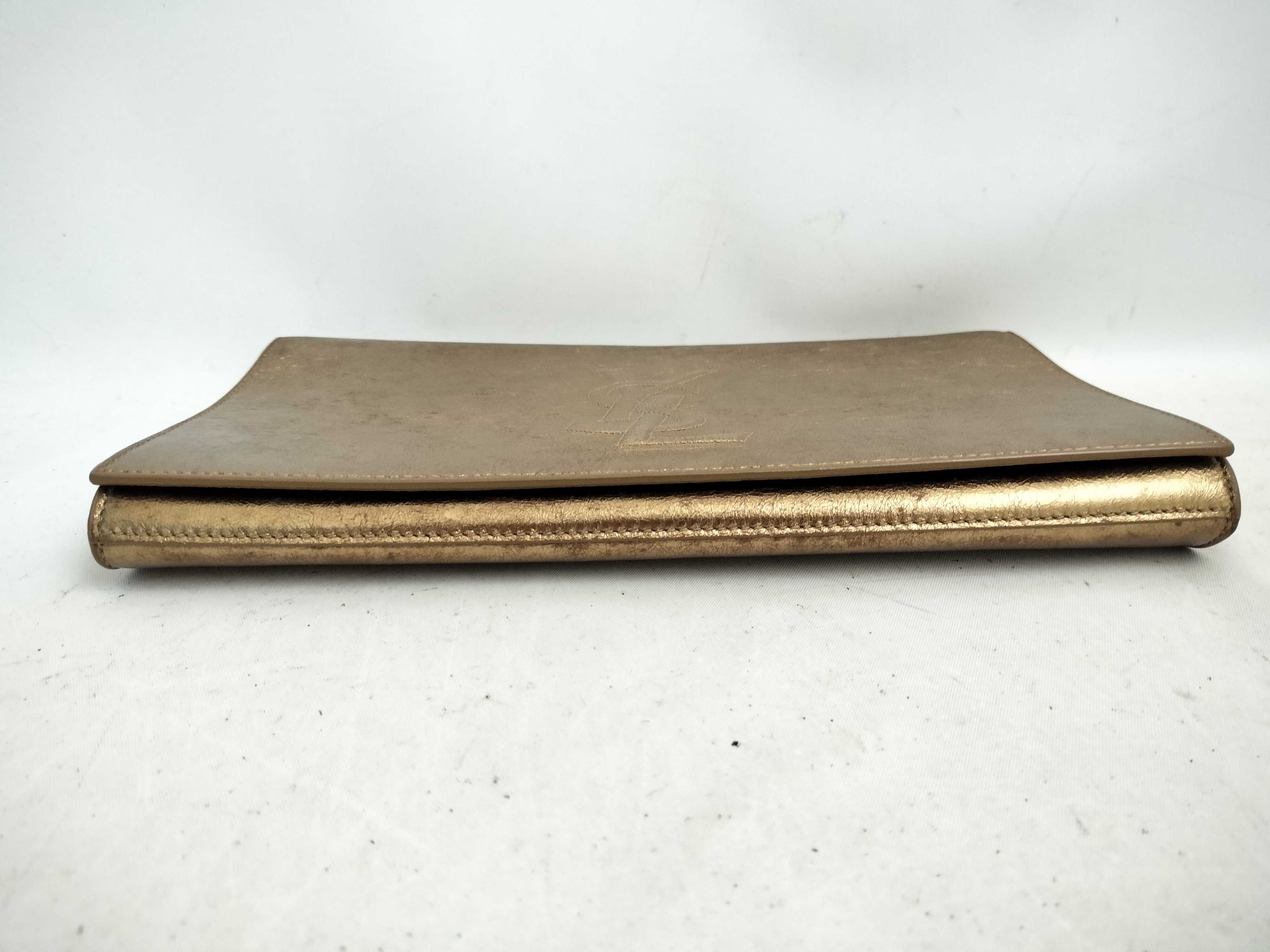 clutch bag, gold leather clutch bag — view 4