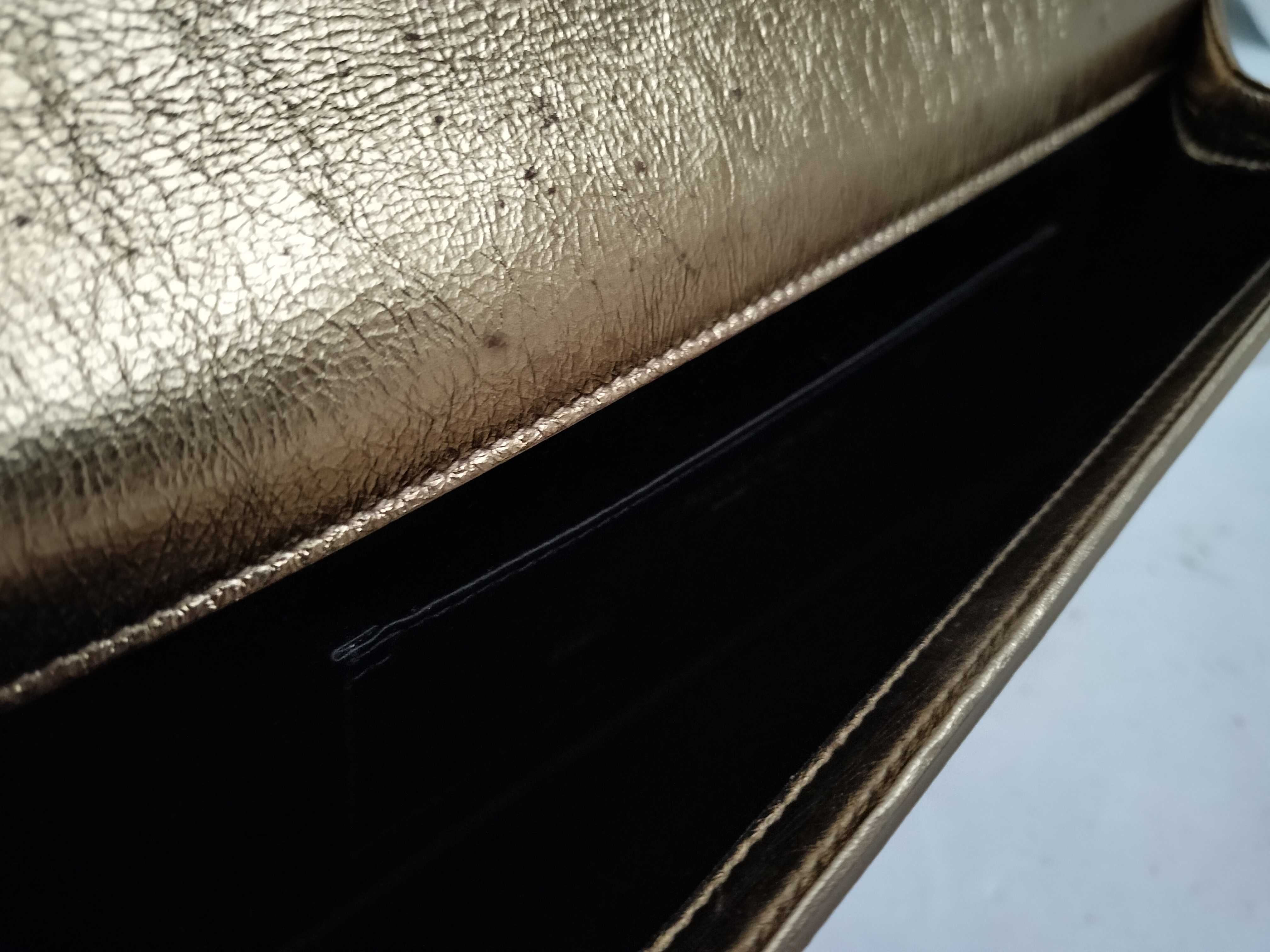 clutch bag, gold leather clutch bag — view 7
