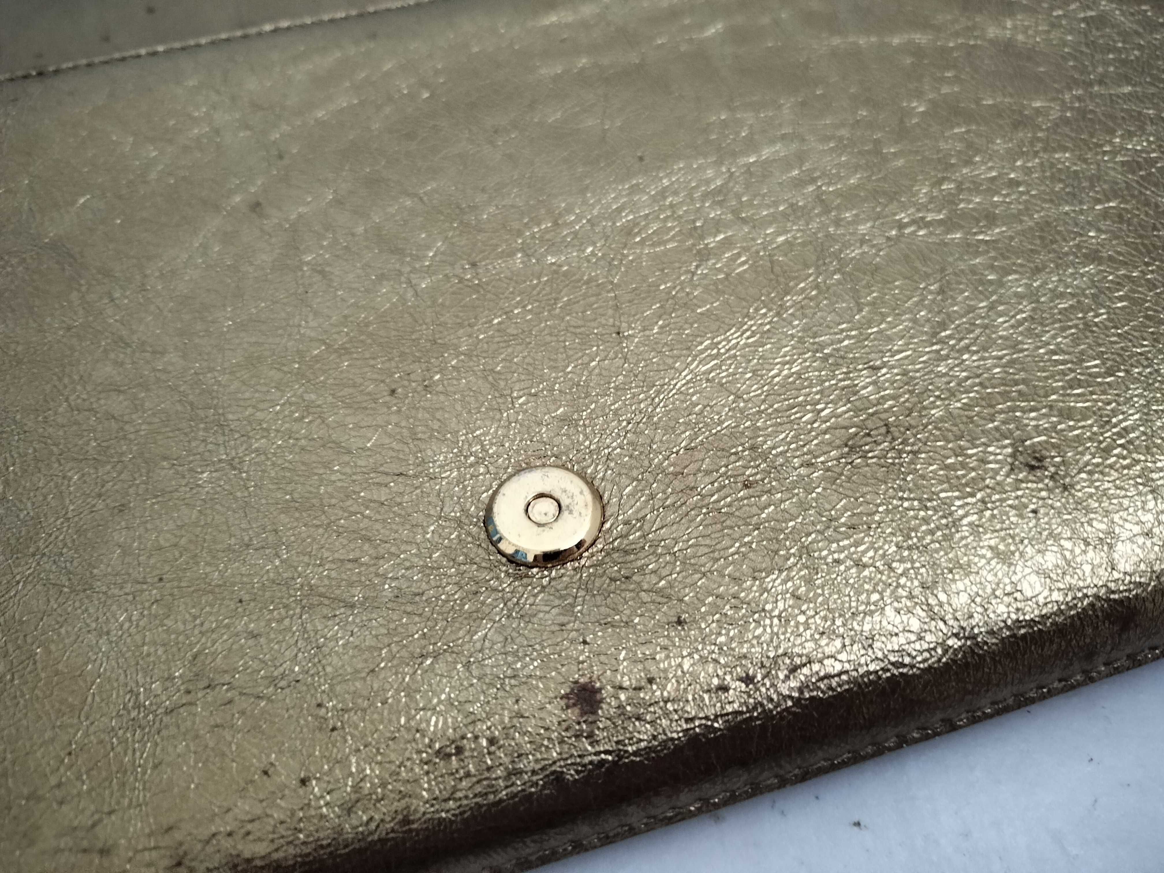 clutch bag, gold leather clutch bag — view 10
