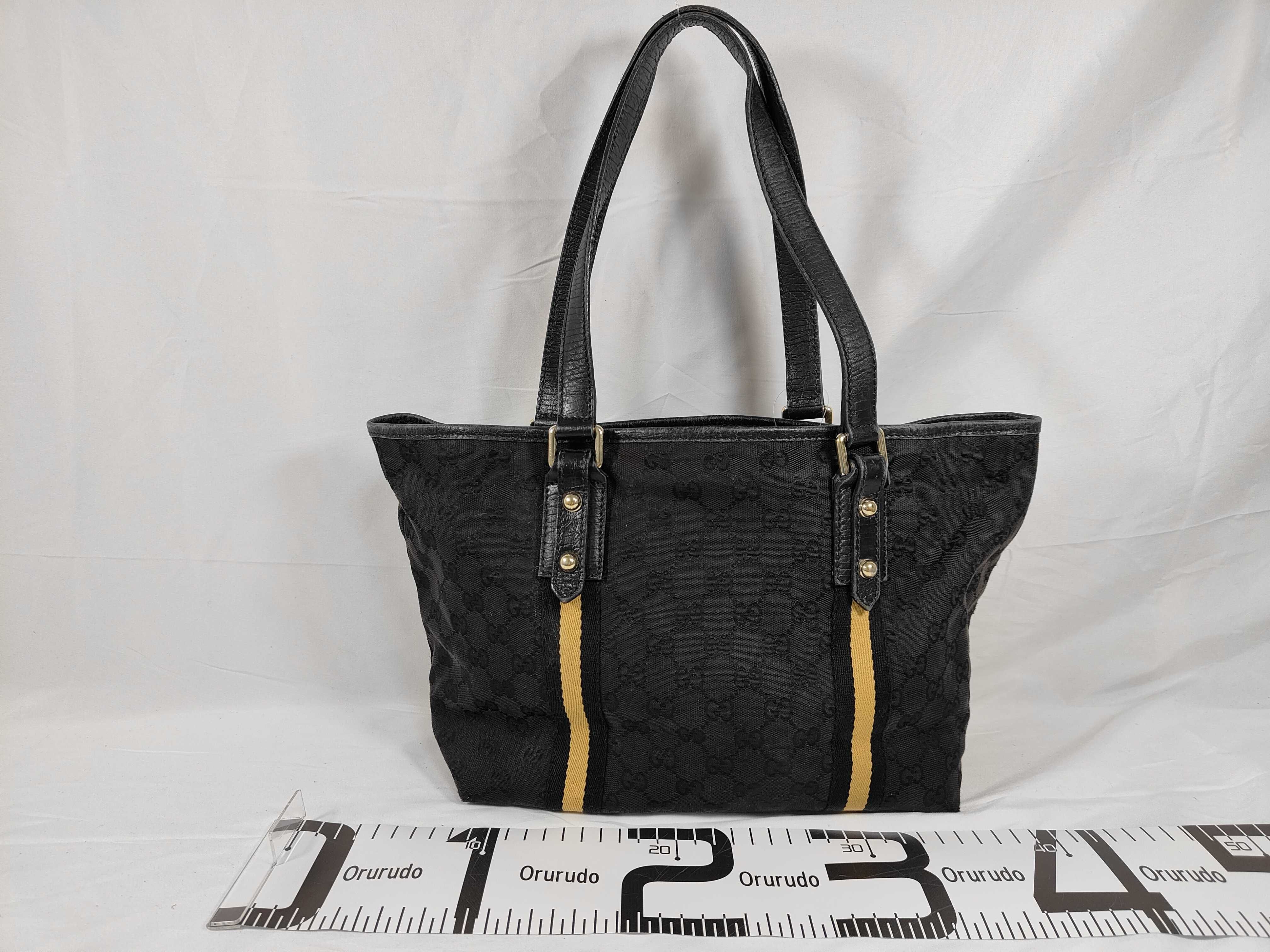 GG Canvas Sherry 137396 Black Tote Bag — view 2