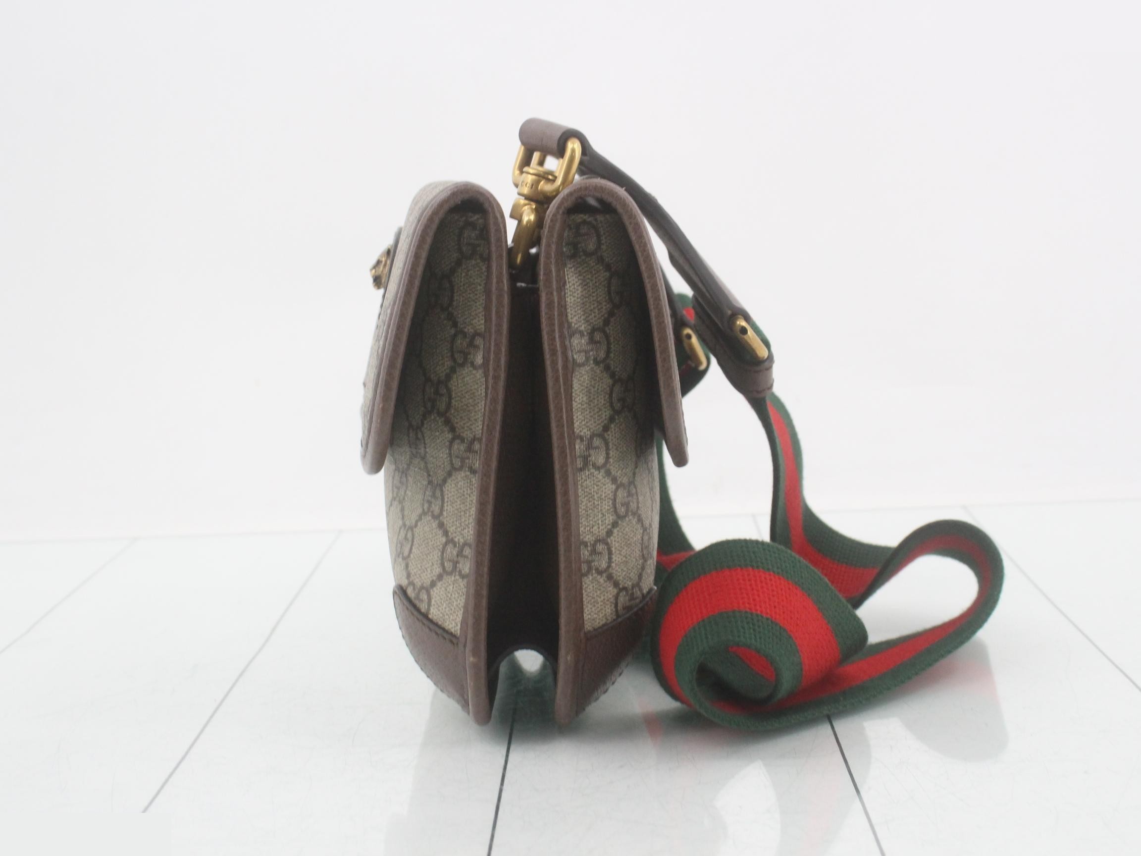 GG Supreme Shoulder Bag, PVC/Leather, Brown — view 3