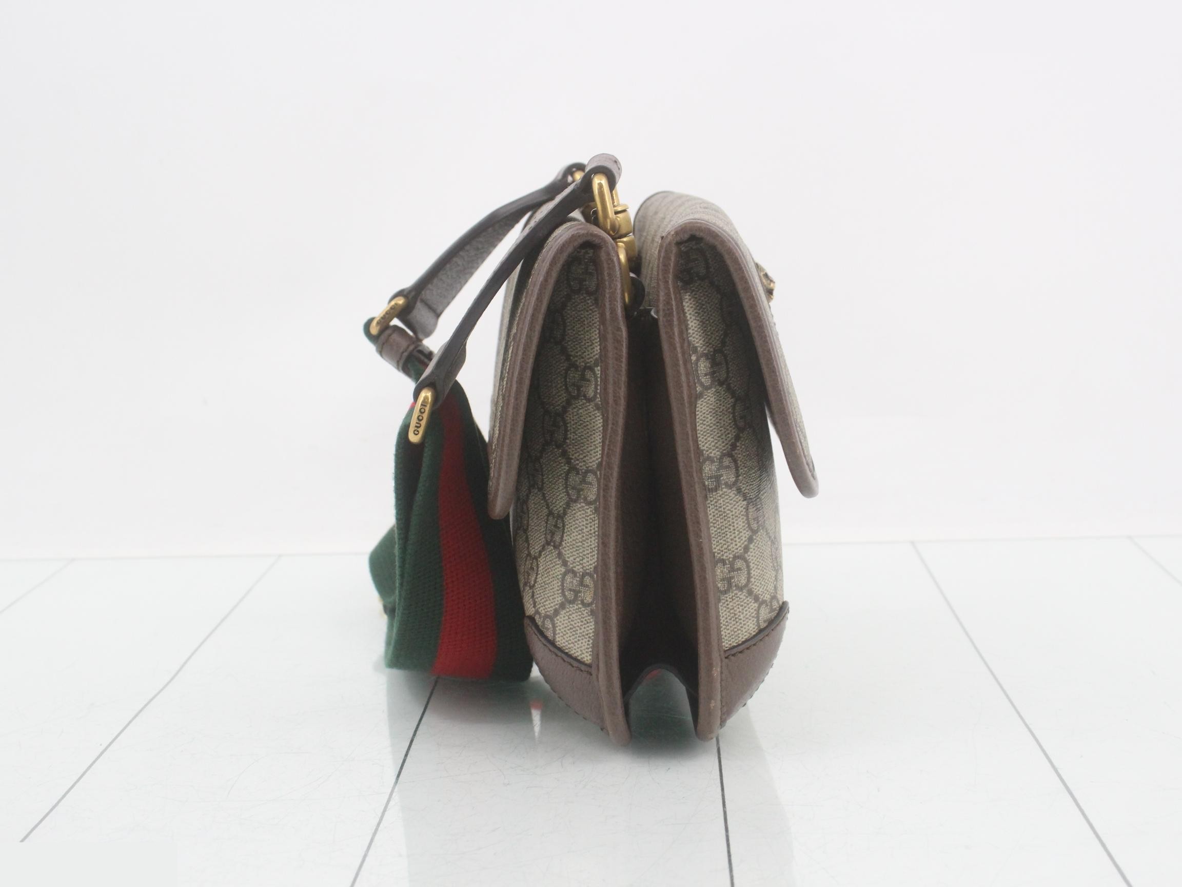 GG Supreme Shoulder Bag, PVC/Leather, Brown — view 4