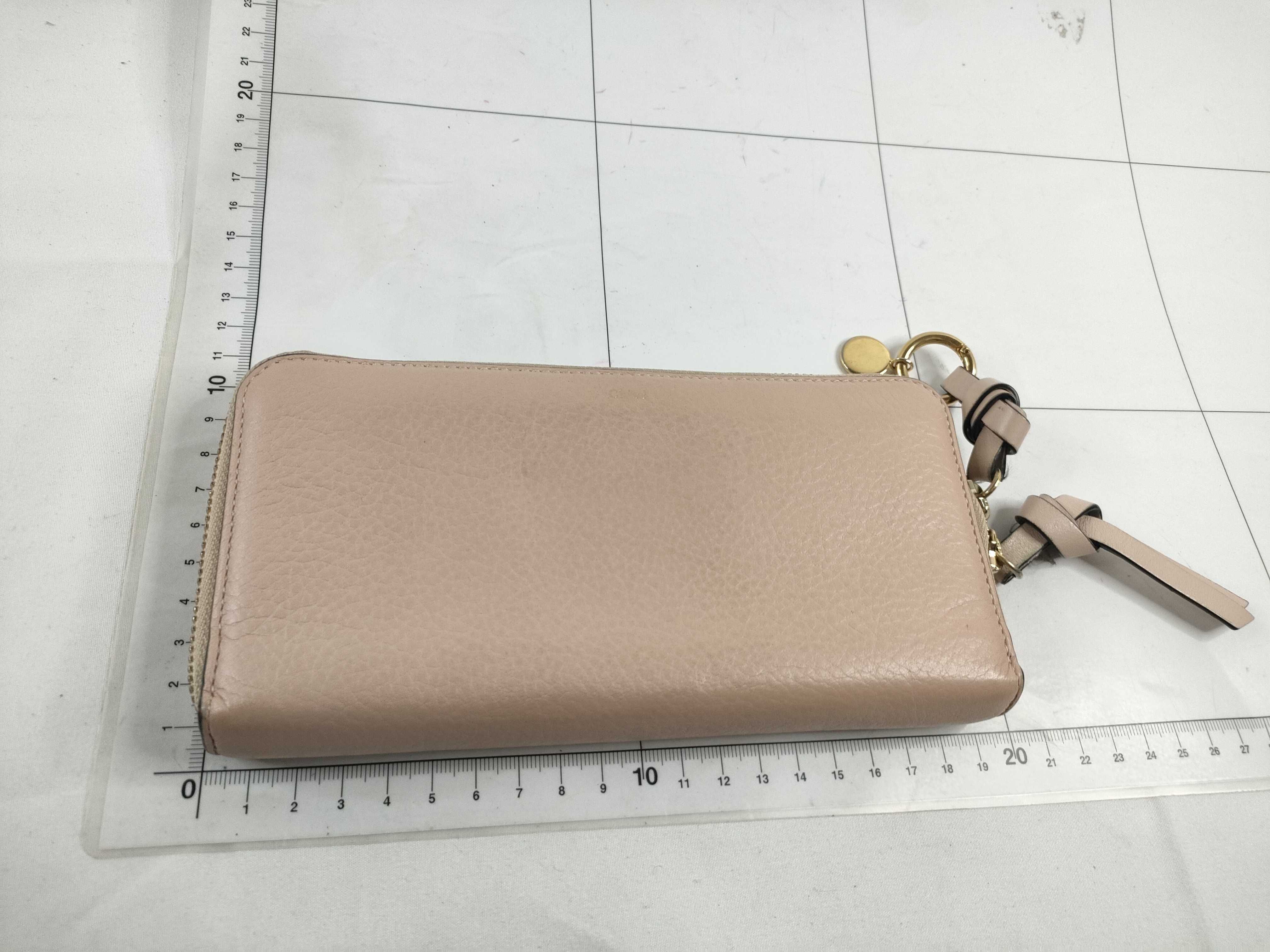 leather round zipper long wallet — view 2