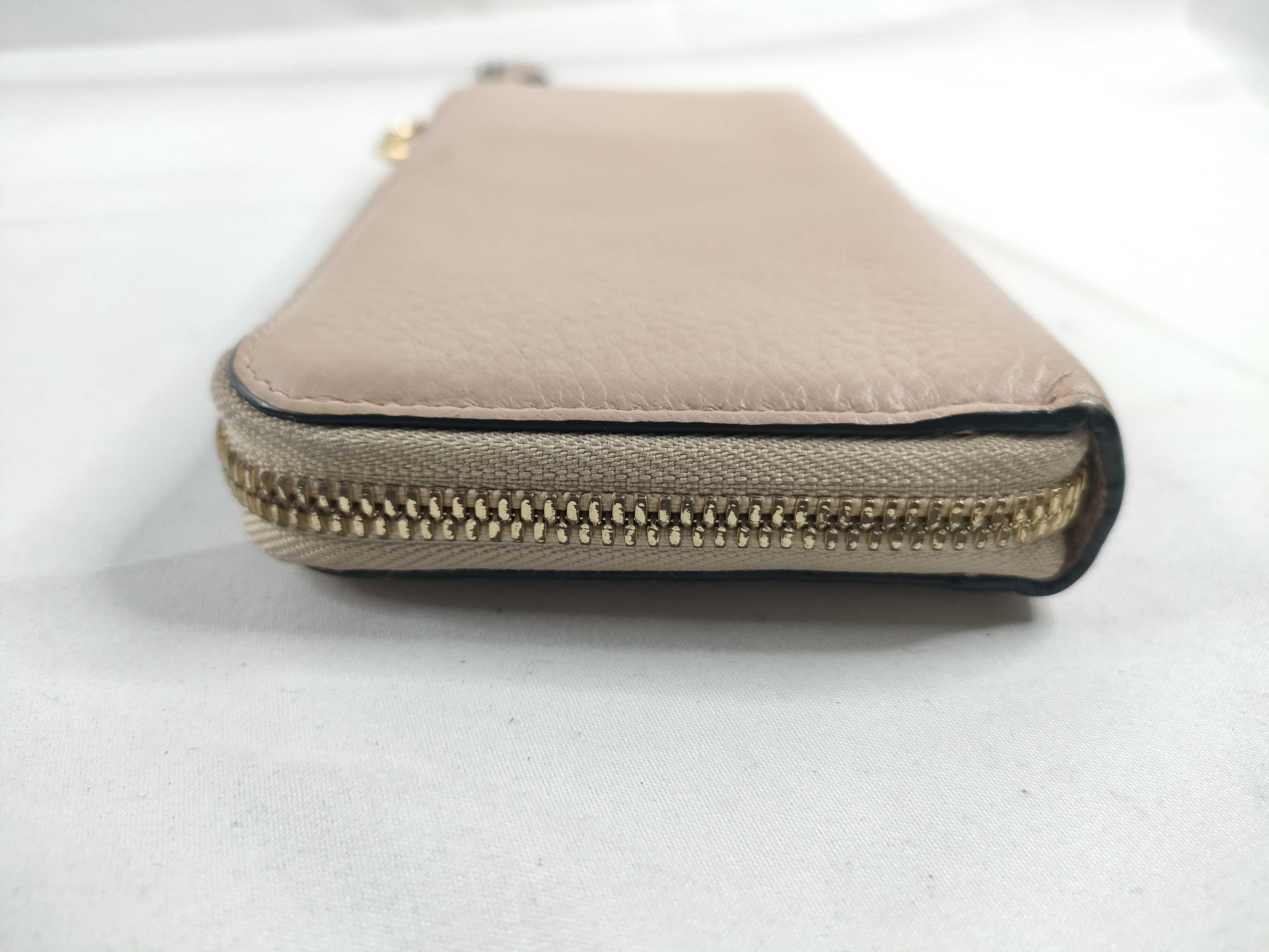 leather round zipper long wallet — view 5