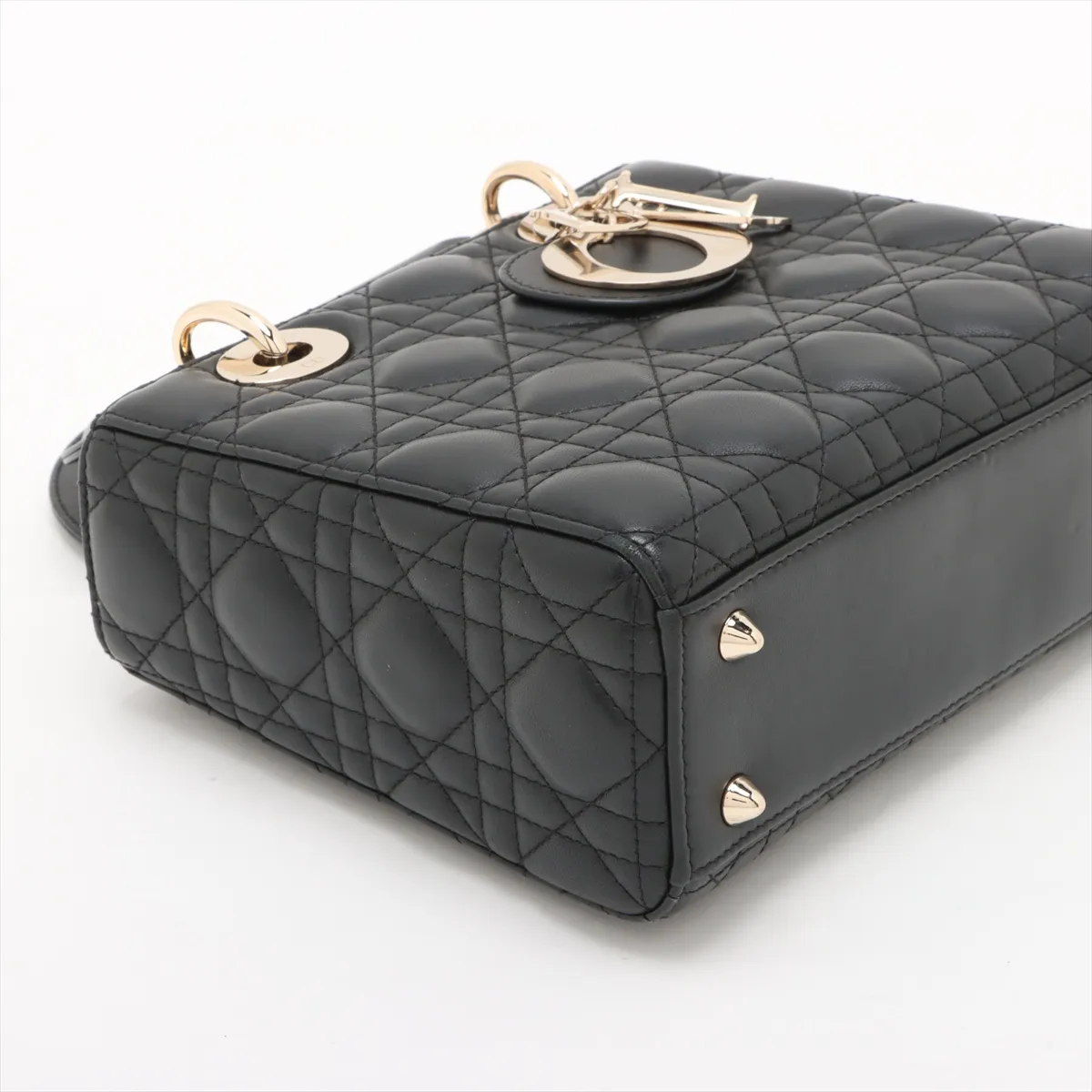 Cannage My Lady Dior Leather 2WAY Handbag Black — view 3