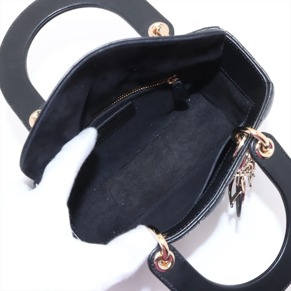 Cannage My Lady Dior Leather 2WAY Handbag Black — view 8