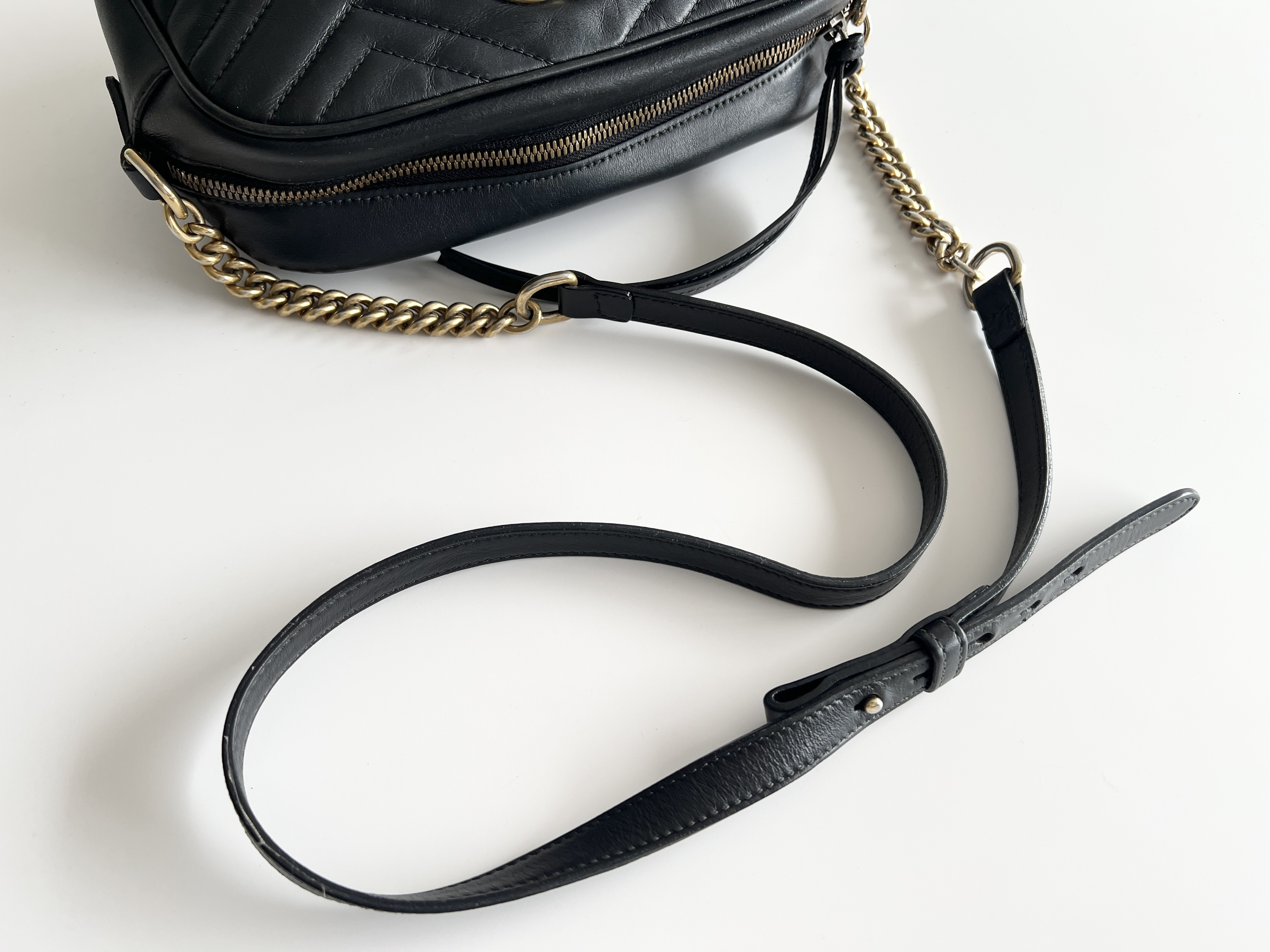 Marmont GG Quilted Leather Chain Shoulder Bag — view 3