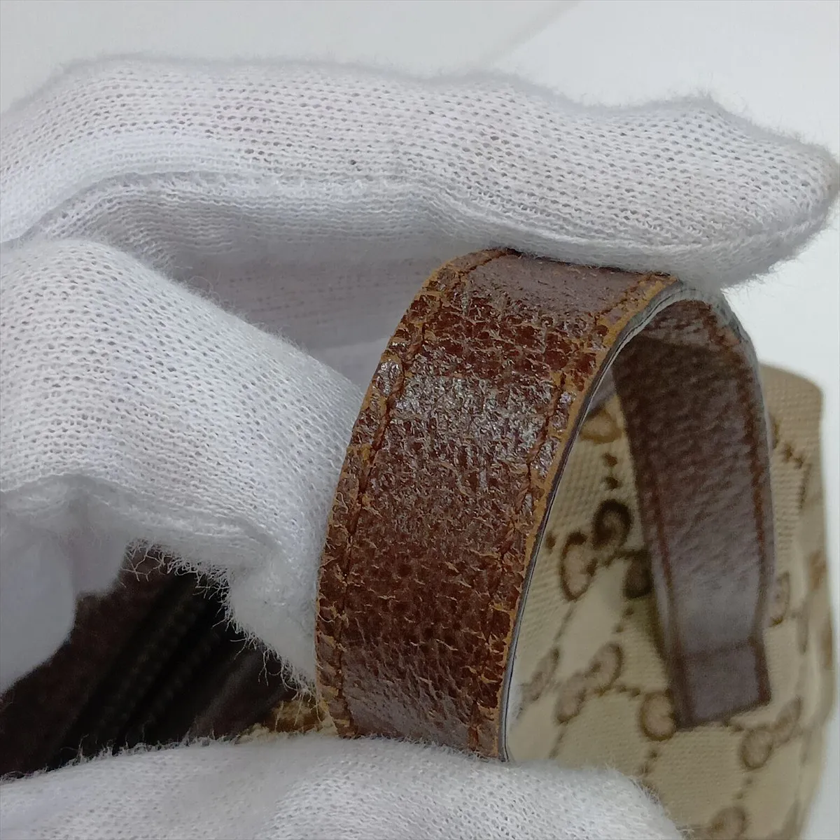 GG Canvas x Leather Handbag Brown 124542 — view 11