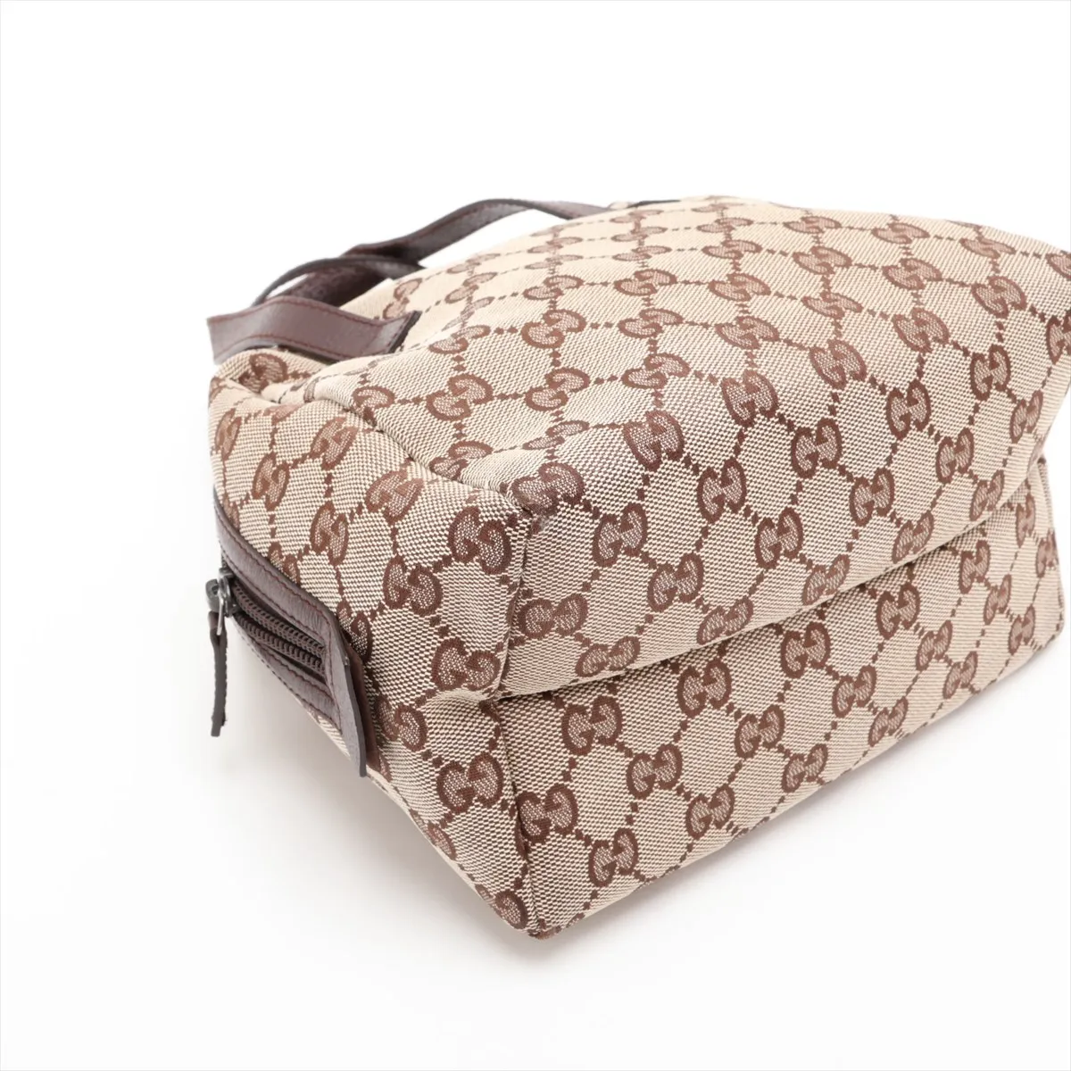 GG Canvas x Leather Handbag Brown 124542 — view 4