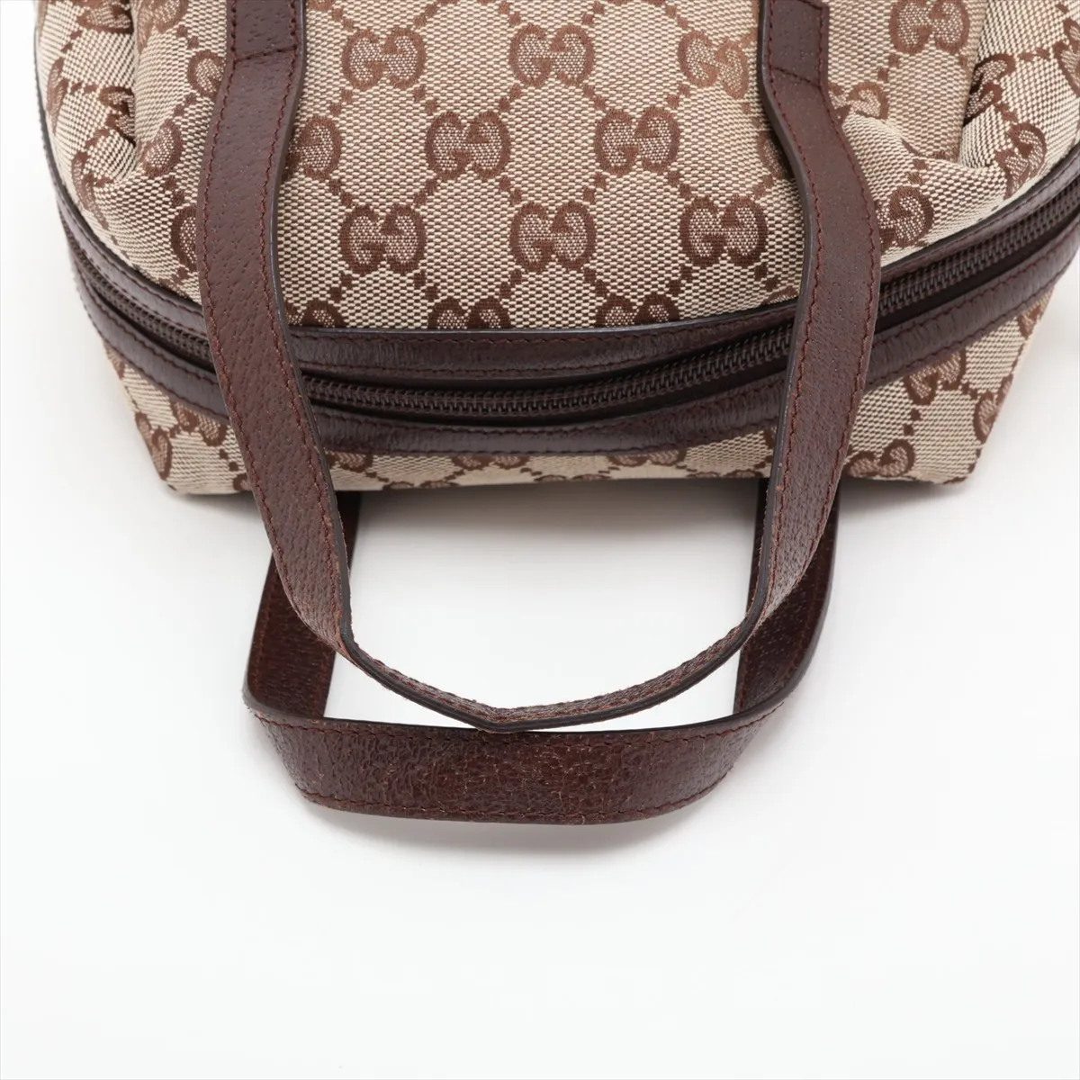 GG Canvas x Leather Handbag Brown 124542 — view 5