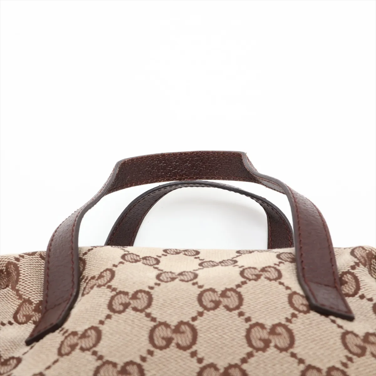 GG Canvas x Leather Handbag Brown 124542 — view 6
