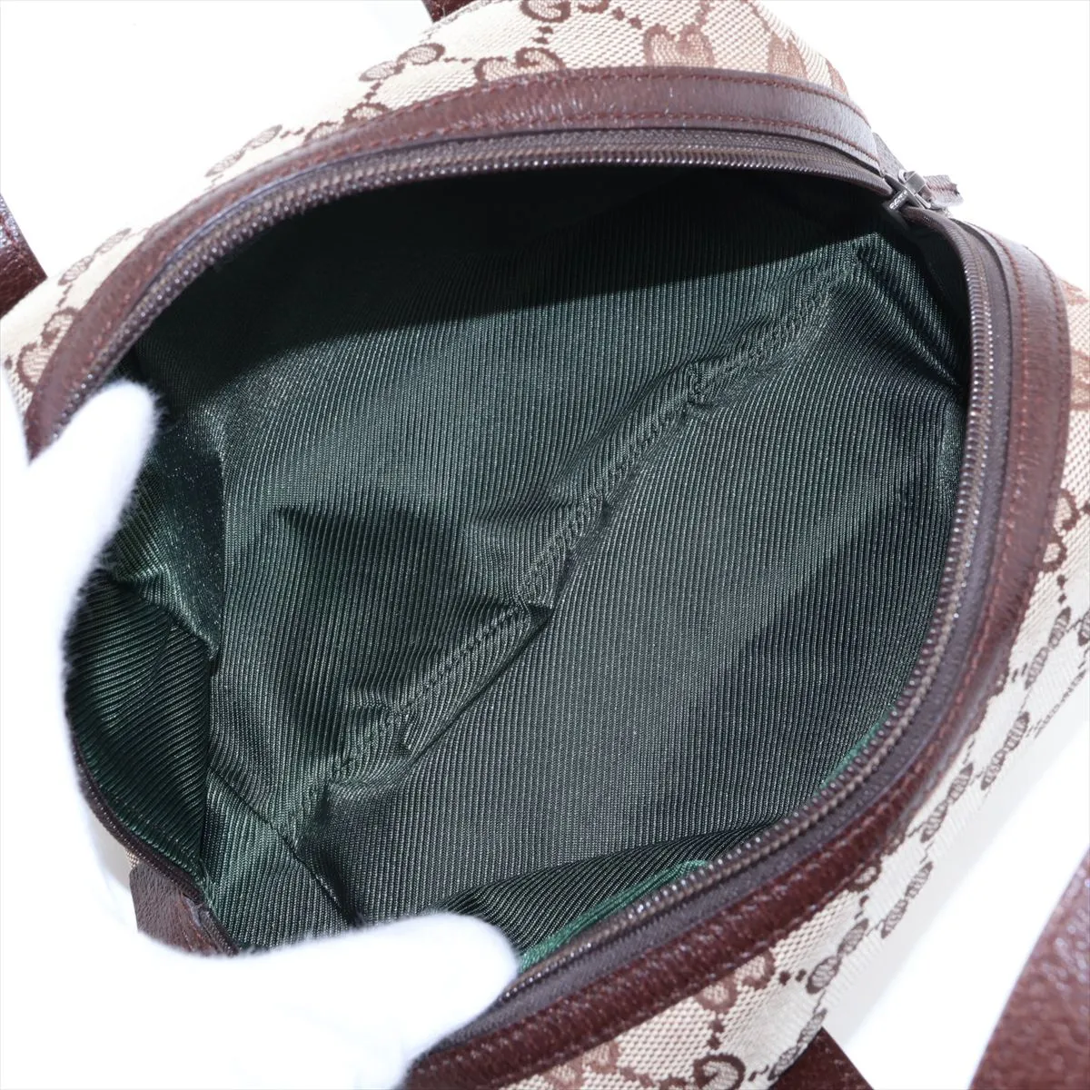GG Canvas x Leather Handbag Brown 124542 — view 7