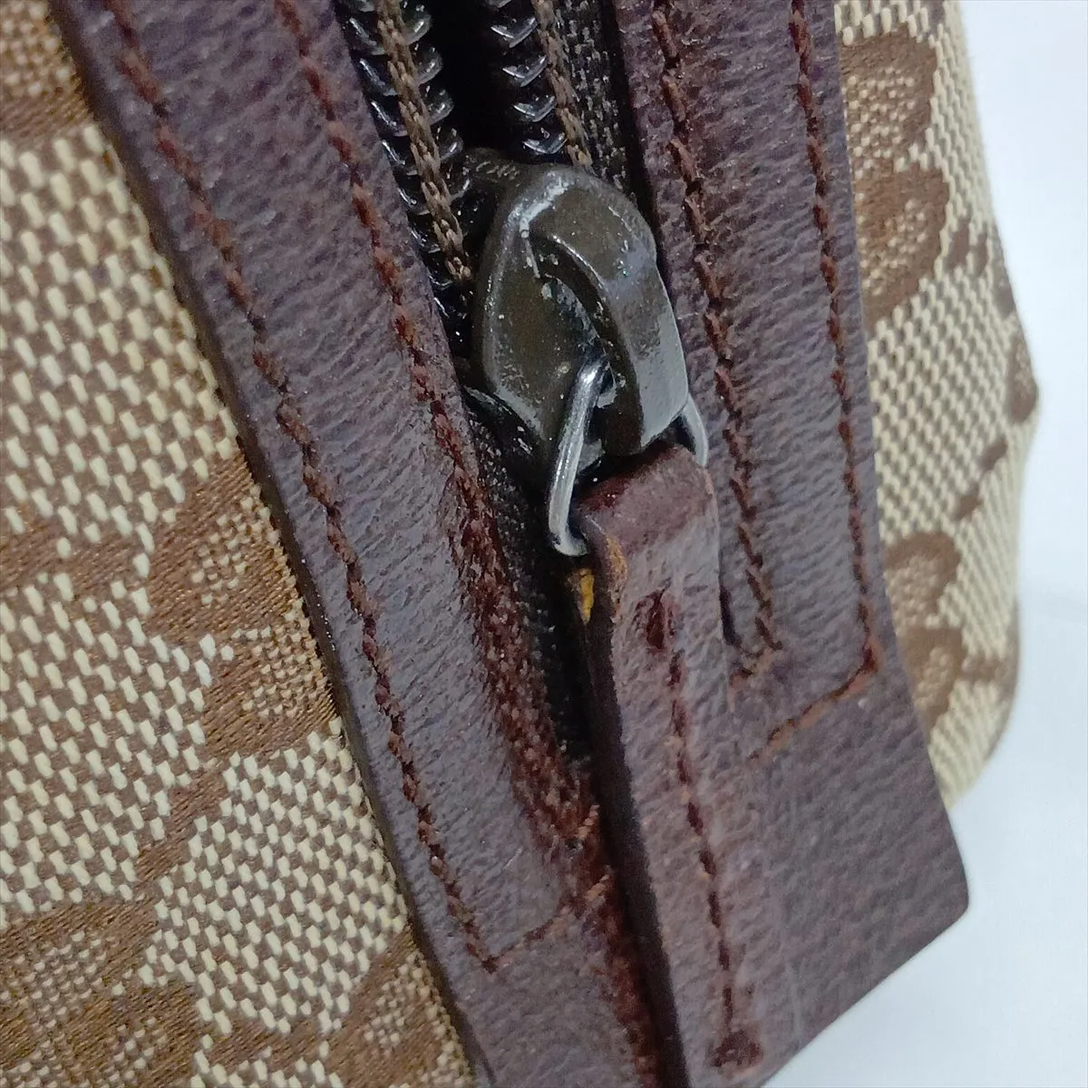 GG Canvas x Leather Handbag Brown 124542 — view 9