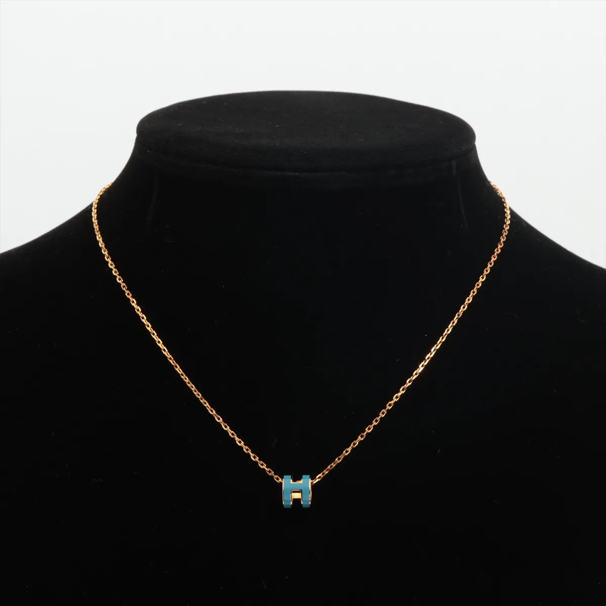 Mini Pop H Necklace GP Gold x Blue — view 5