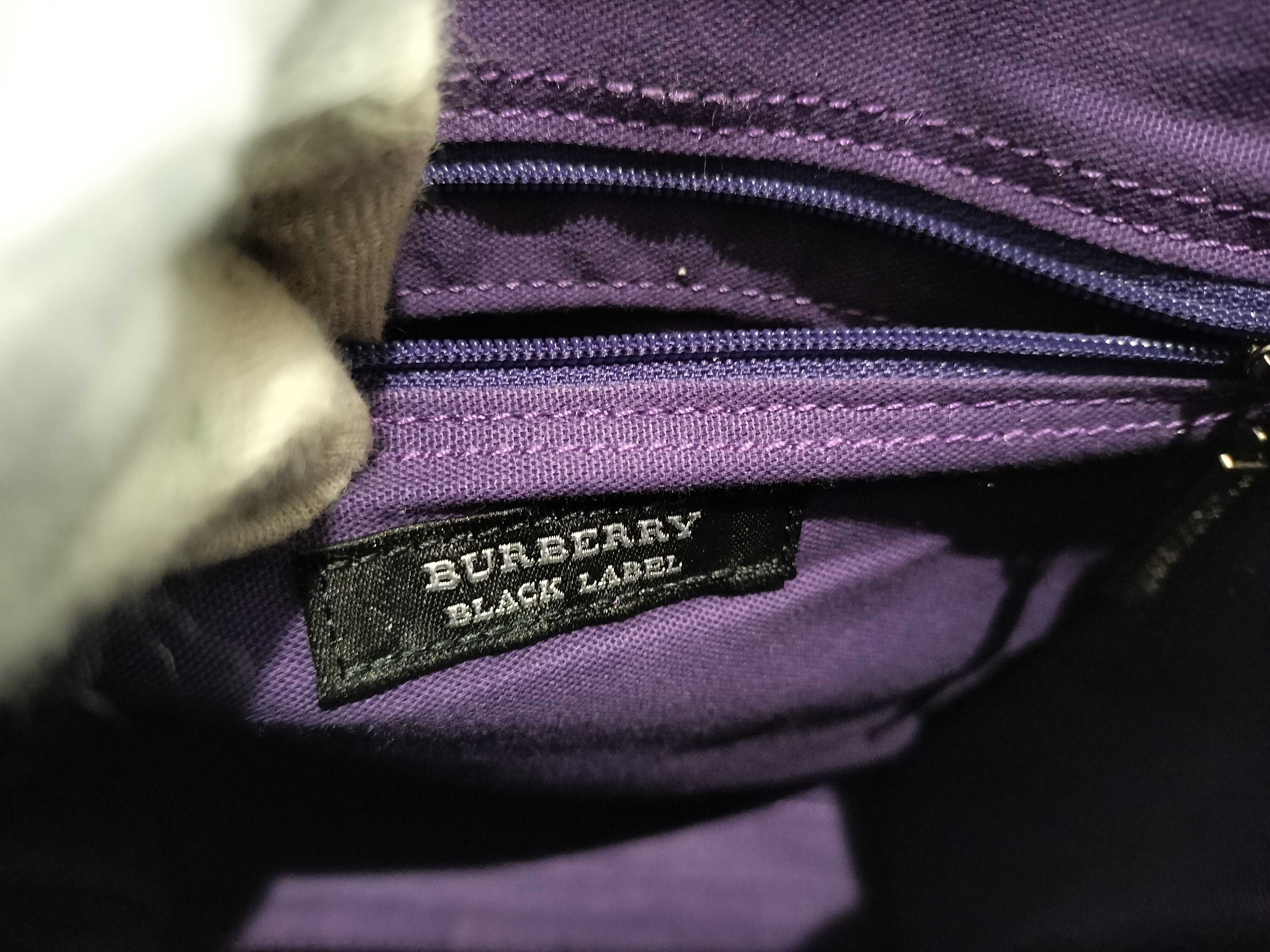 Black Label Nylon Shoulder Check Inside Purp Shoulder Bag — view 12