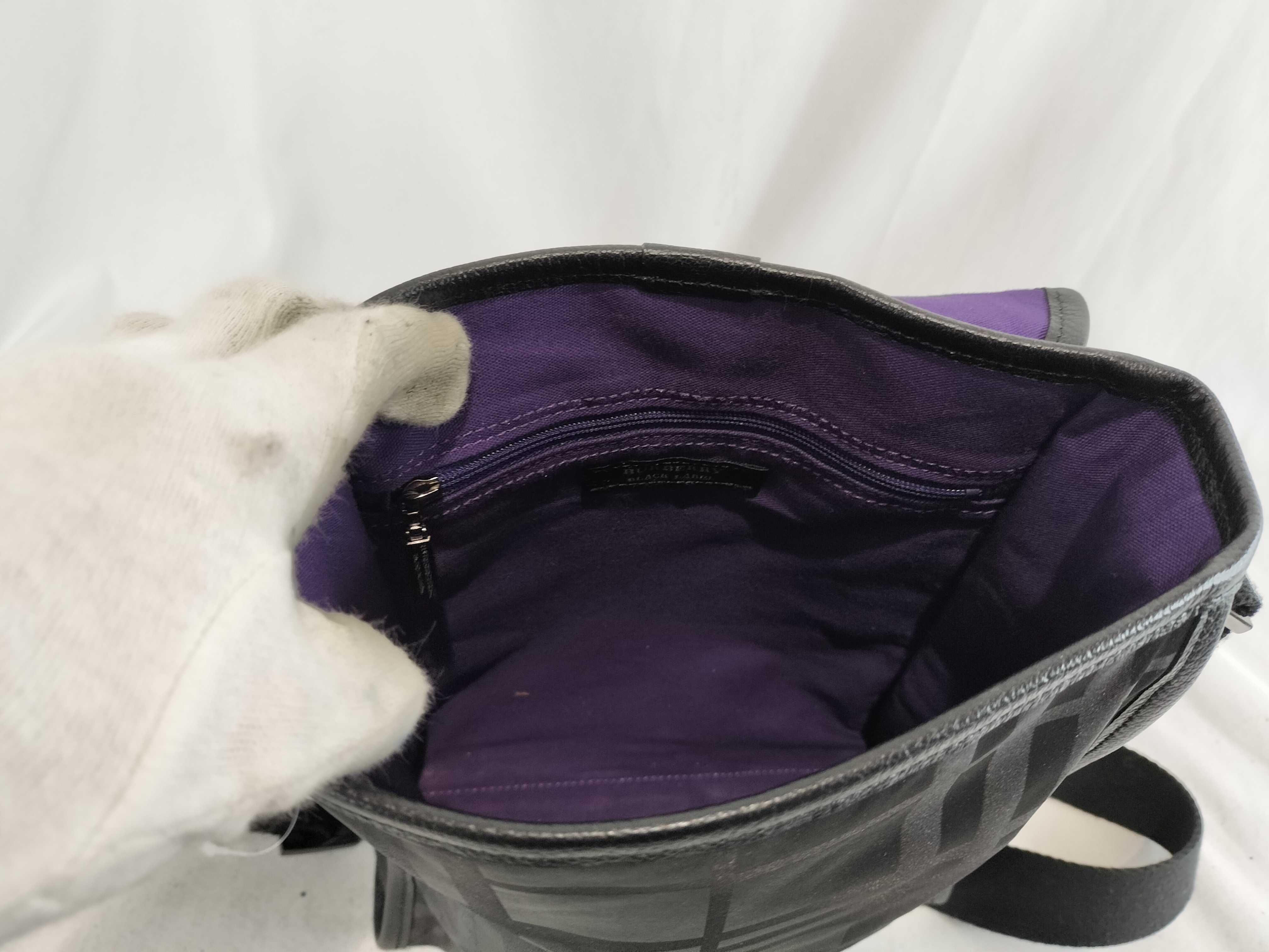 Black Label Nylon Shoulder Check Inside Purp Shoulder Bag — view 10