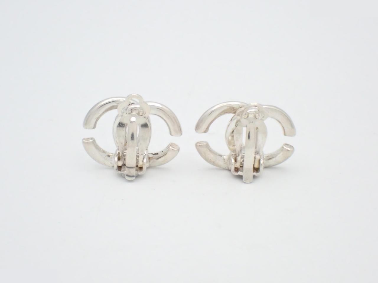 earrings, model 01P, Coco Mark, silver, 2cm wide. — view 2