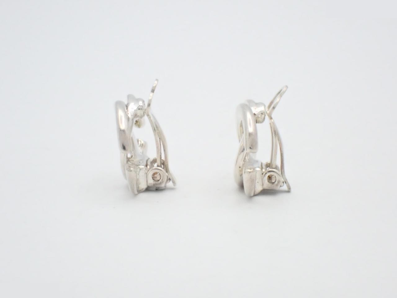 earrings, model 01P, Coco Mark, silver, 2cm wide. — view 3