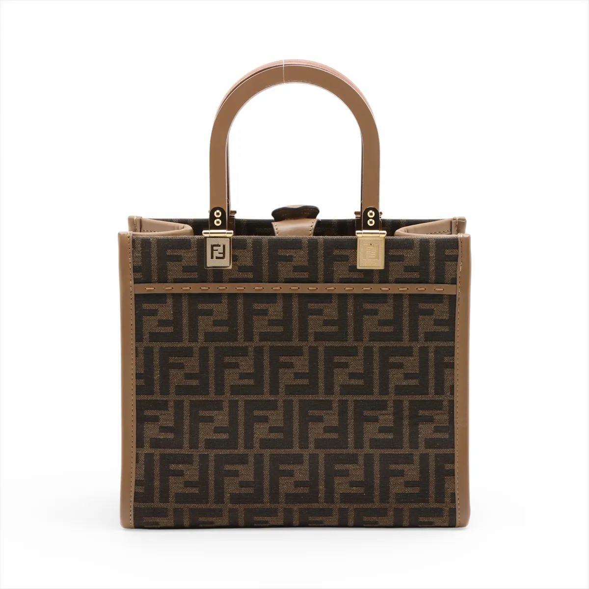 Zucca Sunshine Small Canvas x Leather 2-Way Handbag, Brown 8BH394 — view 2