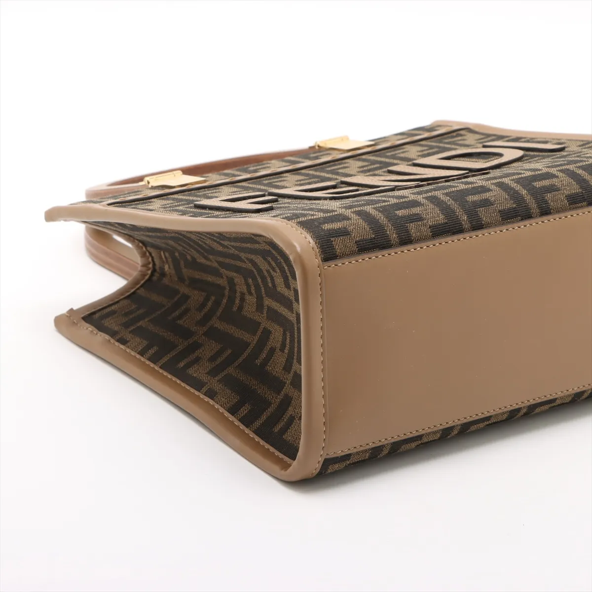 Zucca Sunshine Small Canvas x Leather 2-Way Handbag, Brown 8BH394 — view 4