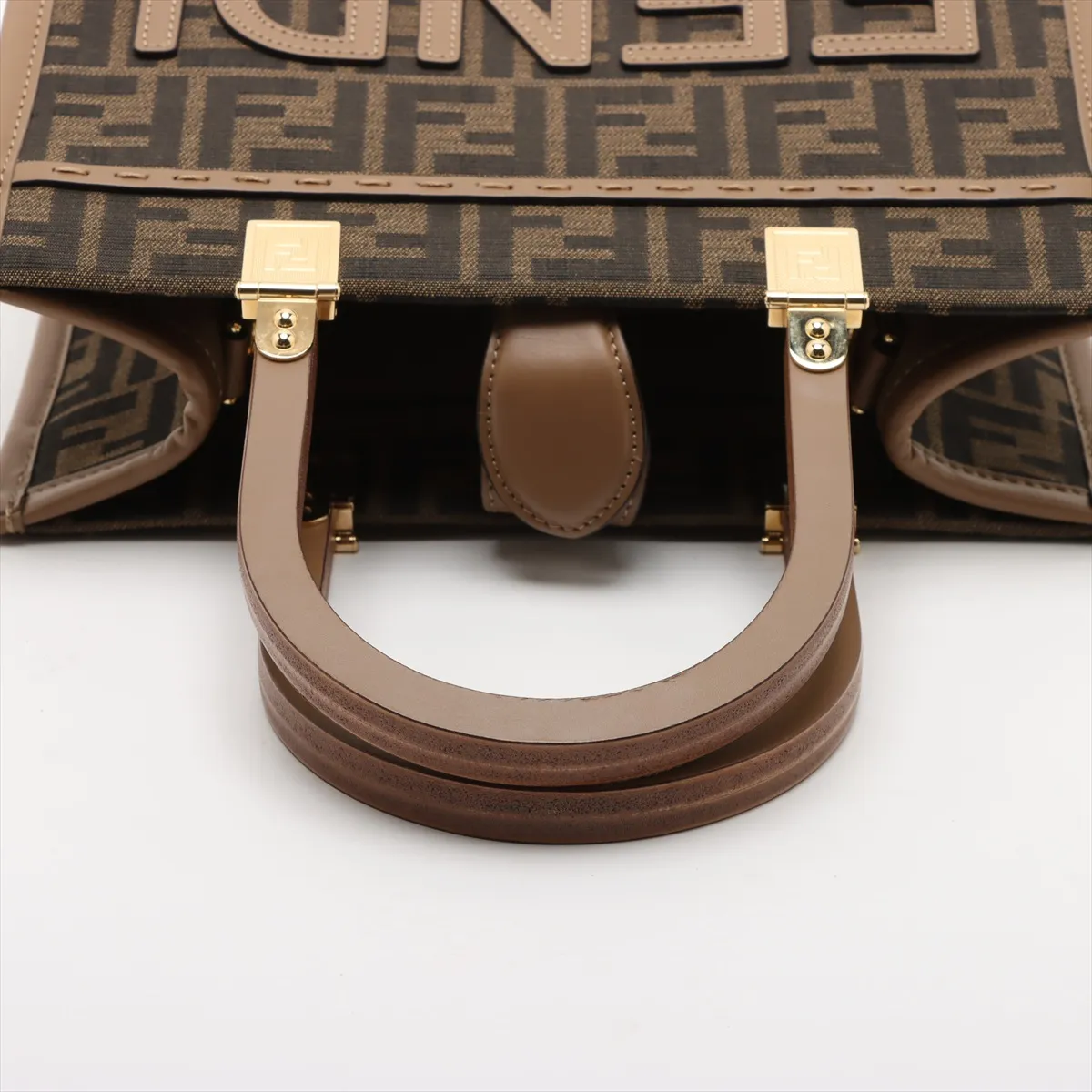 Zucca Sunshine Small Canvas x Leather 2-Way Handbag, Brown 8BH394 — view 5