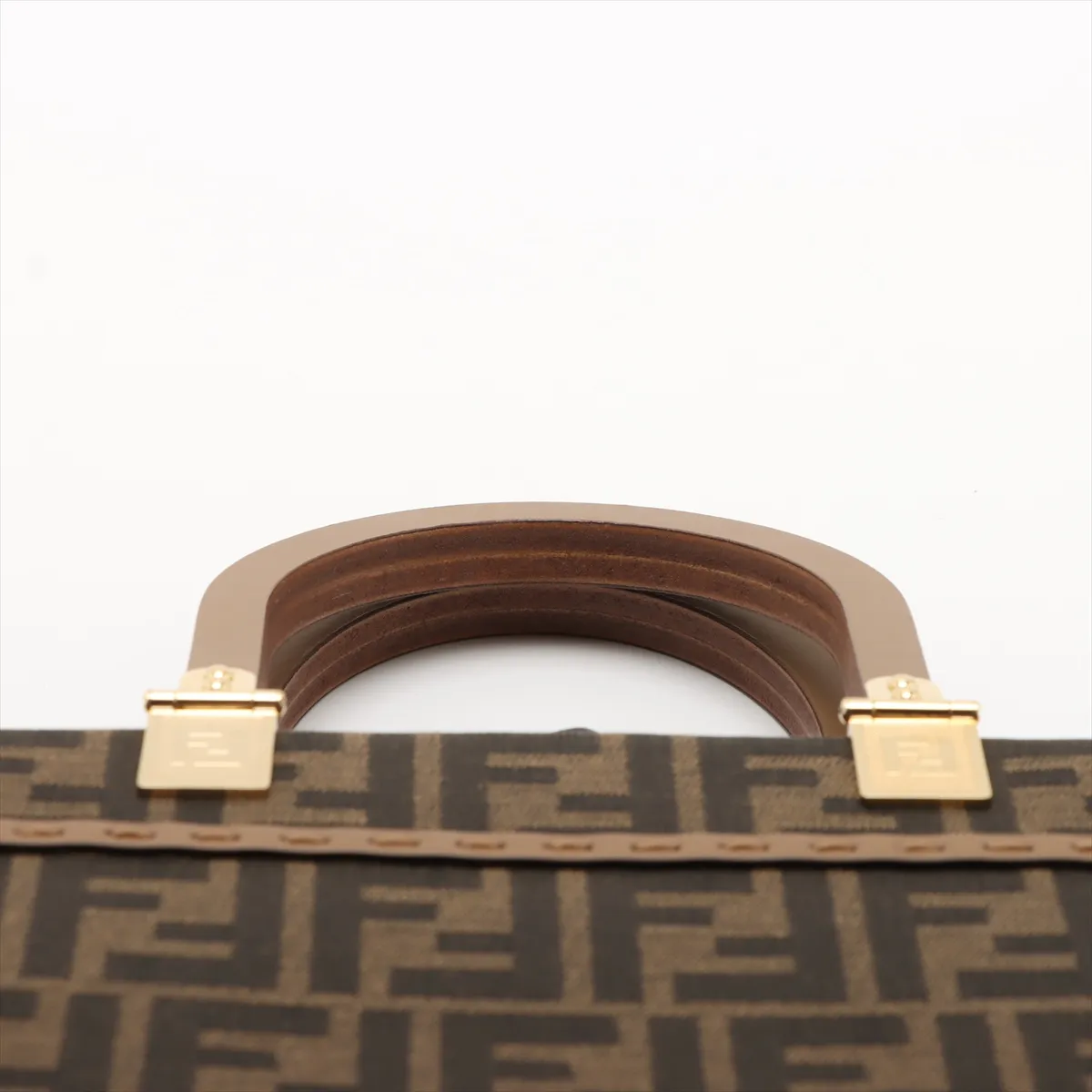 Zucca Sunshine Small Canvas x Leather 2-Way Handbag, Brown 8BH394 — view 6