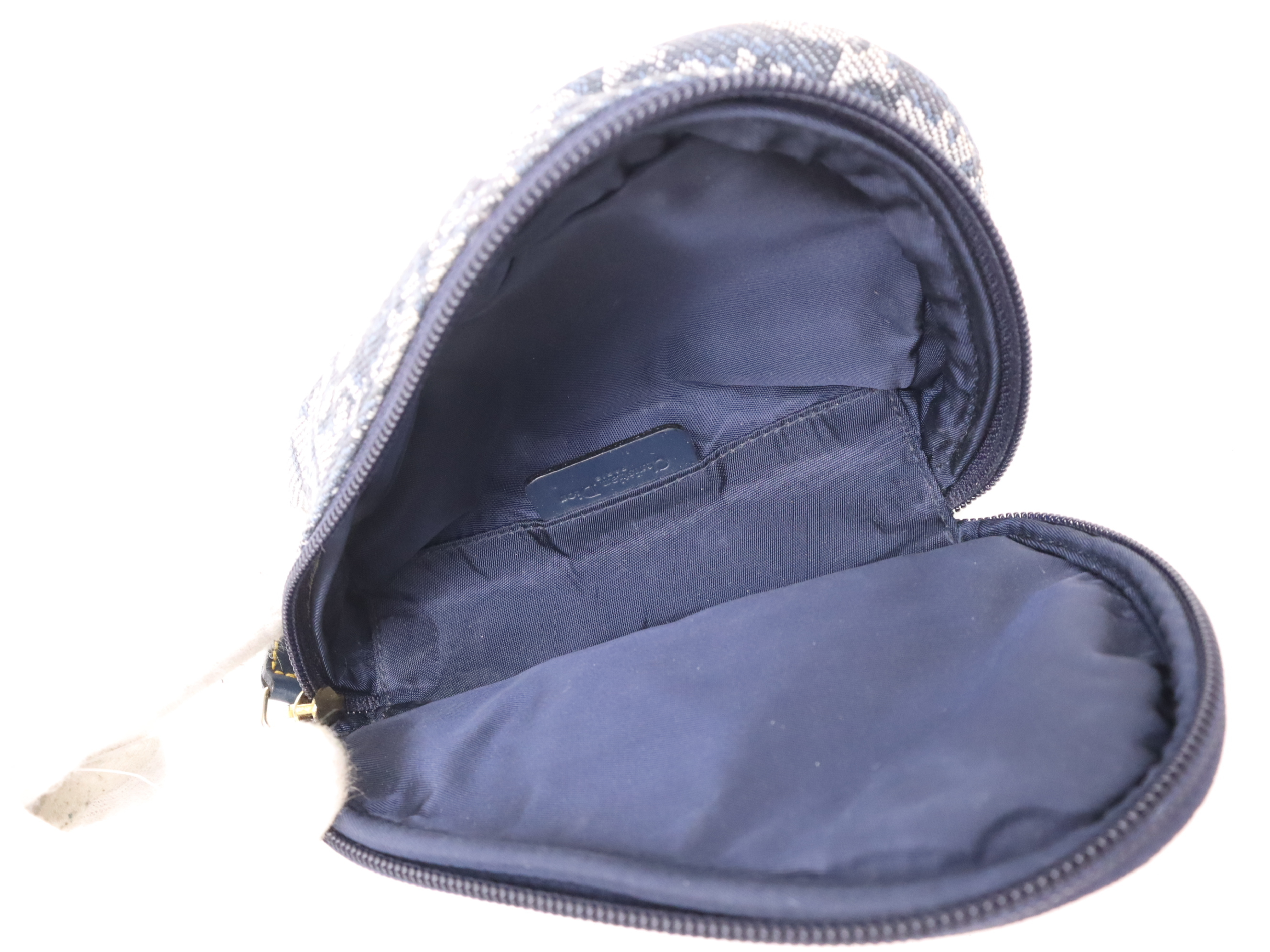 canvas x leather saddle blue GD metal fittings pouch — view 8