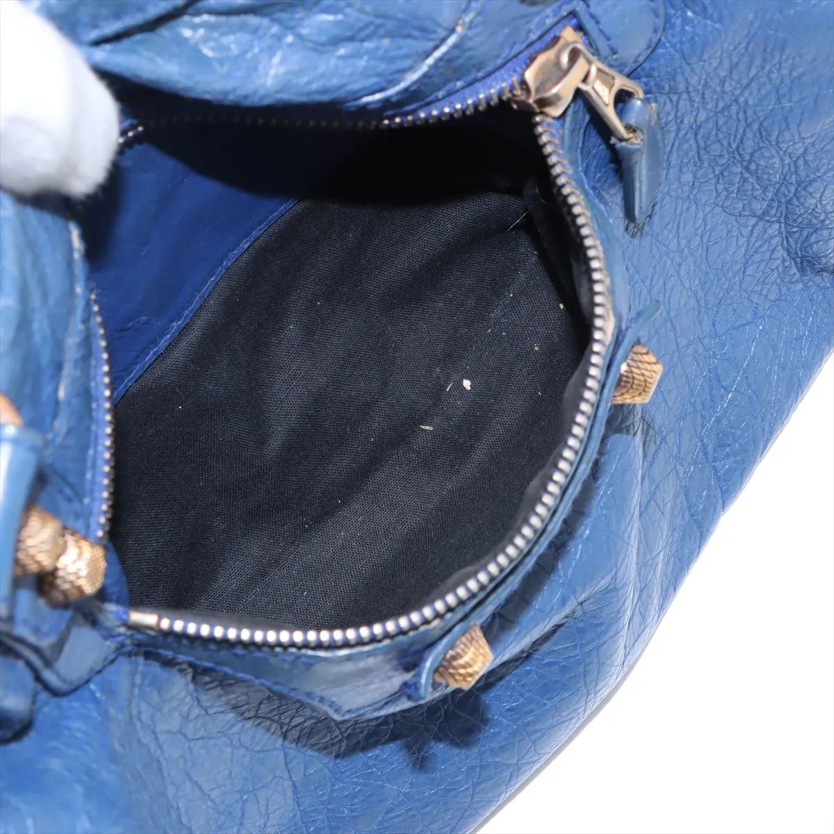 The Giant City Leather 2WAY Handbag Blue 281770 — view 12