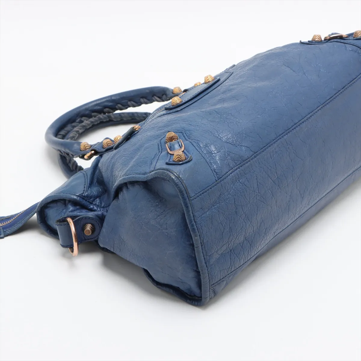 The Giant City Leather 2WAY Handbag Blue 281770 — view 4