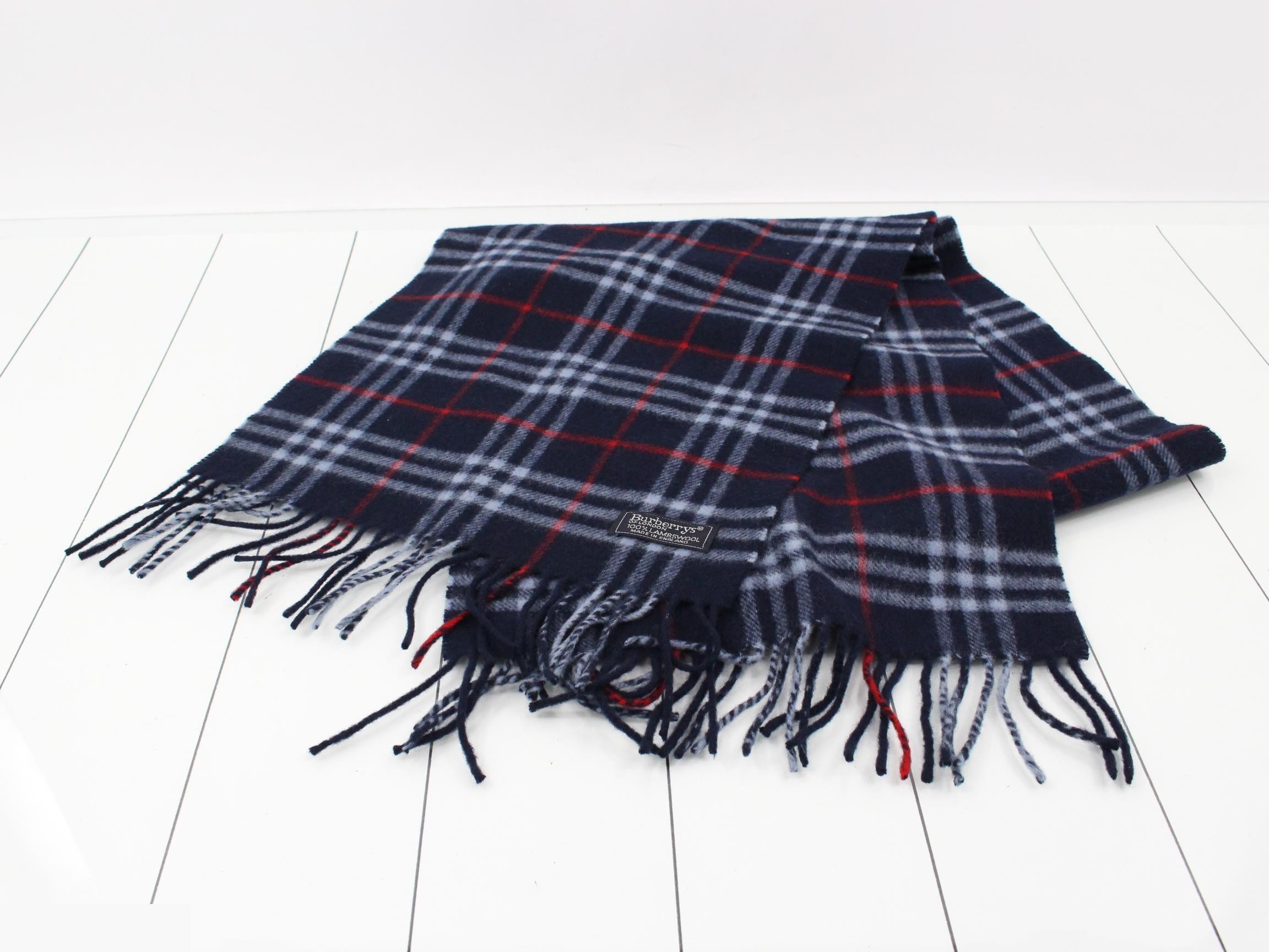 Nova Check Scarf, Navy — view 2