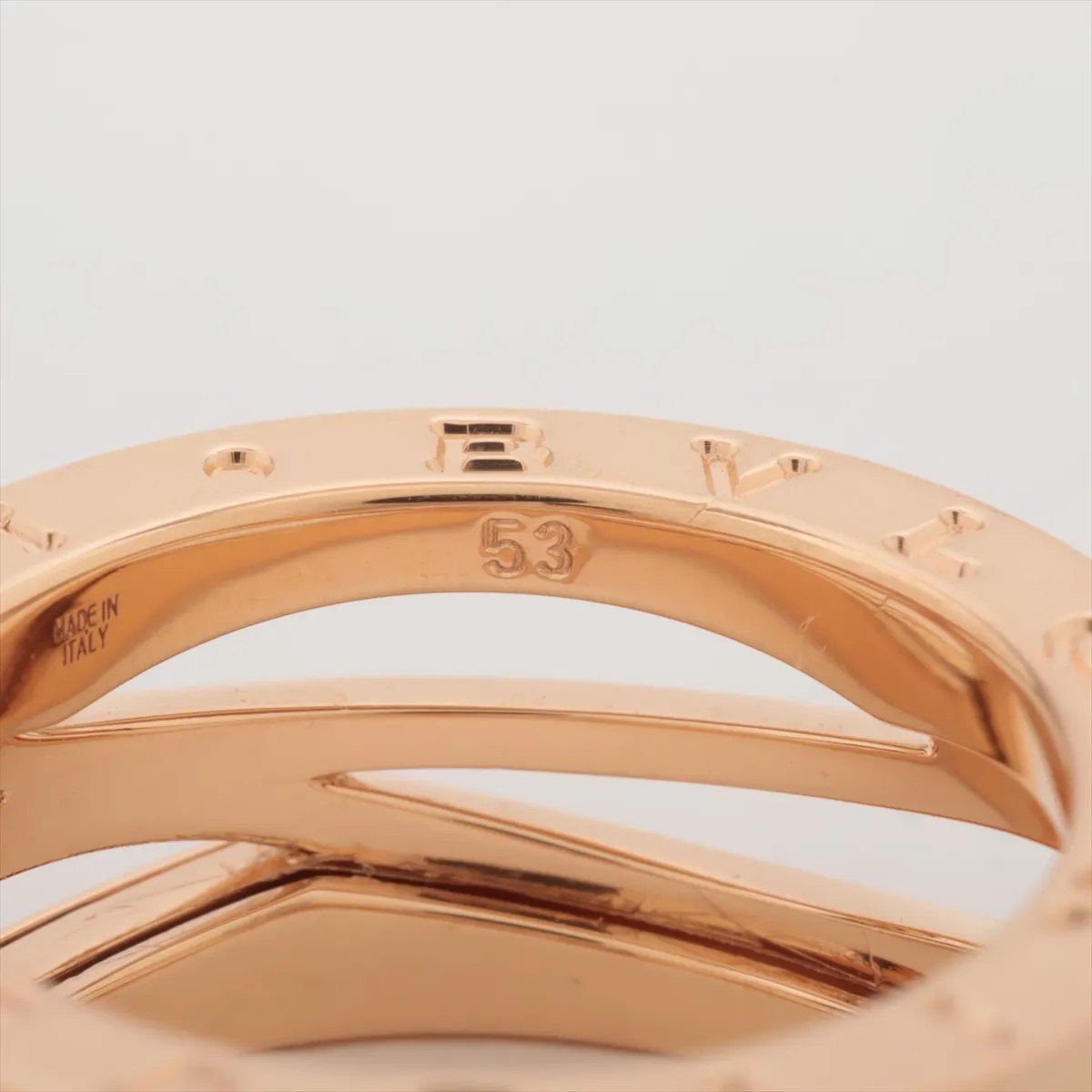 B.zero1 Design Legend Ring, 750 (PG), 10.1g, Size 53, L9VESE 353564, QR code scannable. — view 3