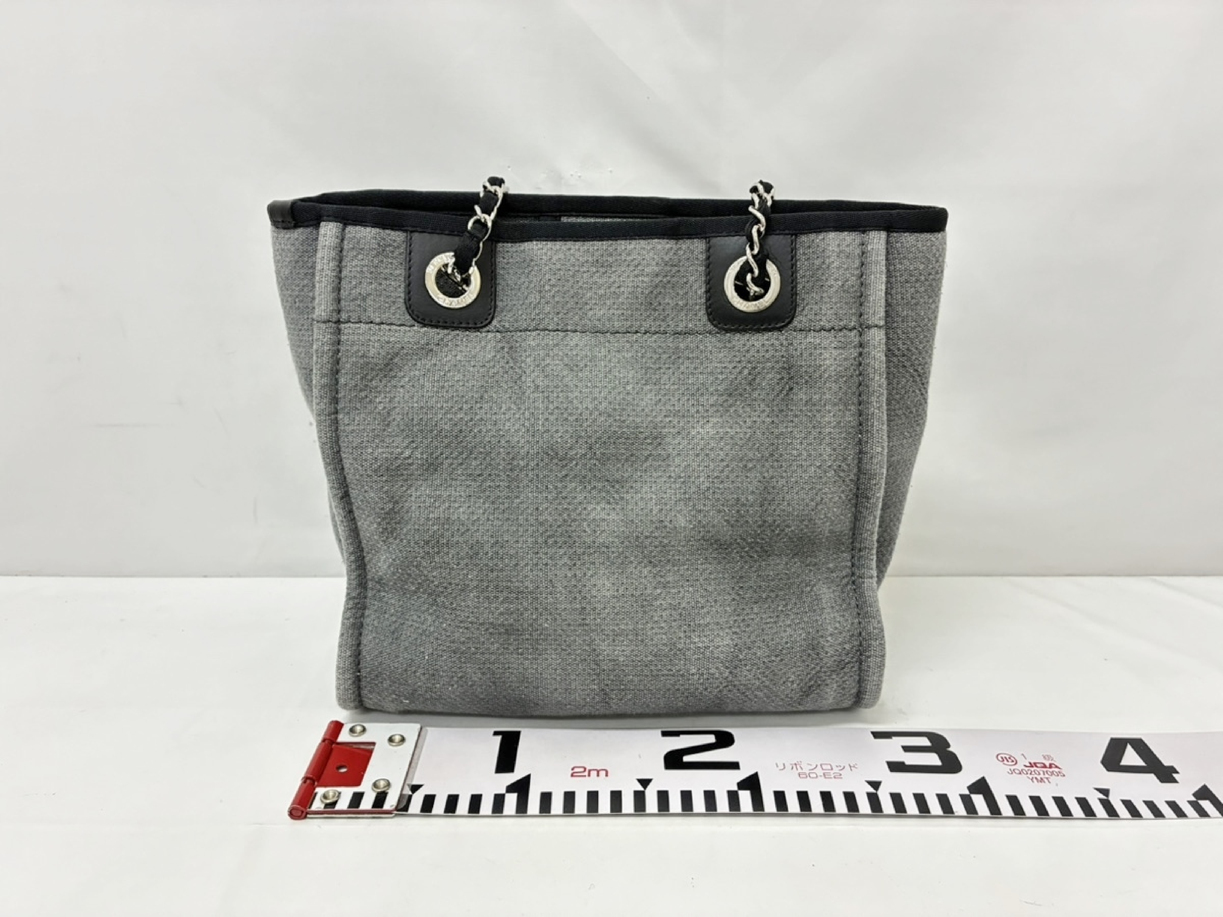 Deauville PM Chain Tote Gray Tote Bag — view 2
