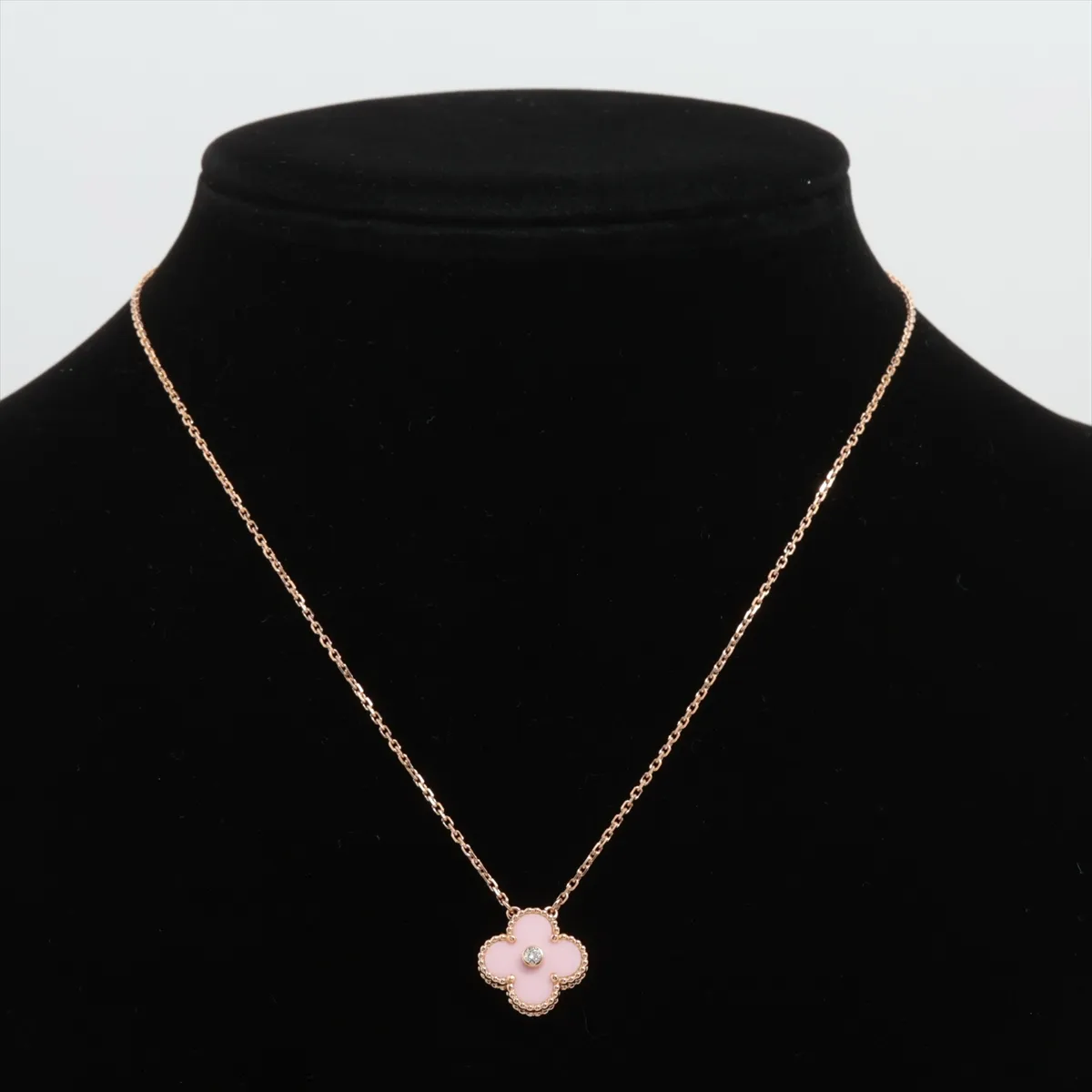 Vintage Alhambra Sable Diamond Necklace 750(PG) 7.0g D0.05 JE364308 Sable — view 5