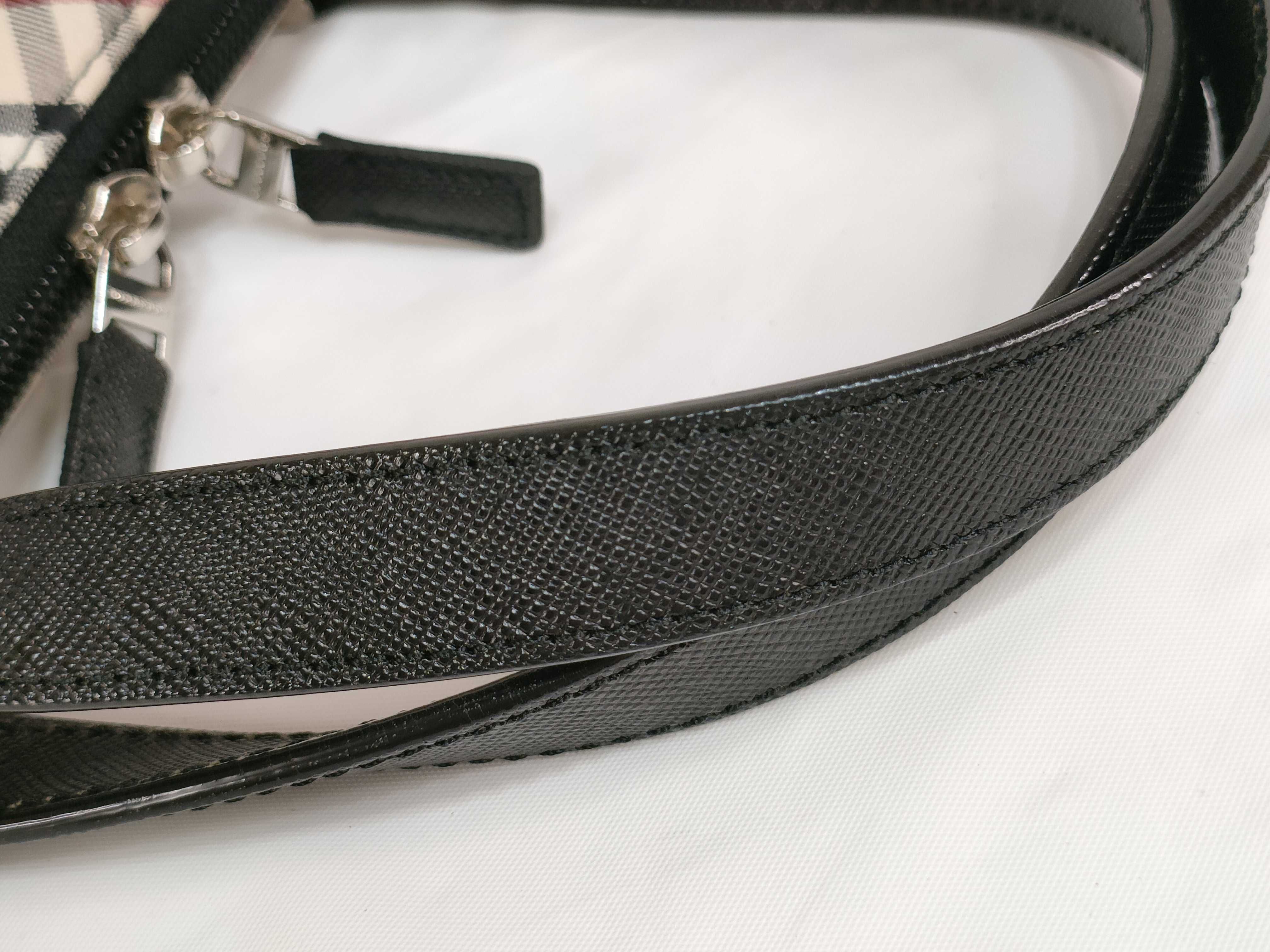 Nova Check Leather Boston Bag Handbag Z10942 — view 4