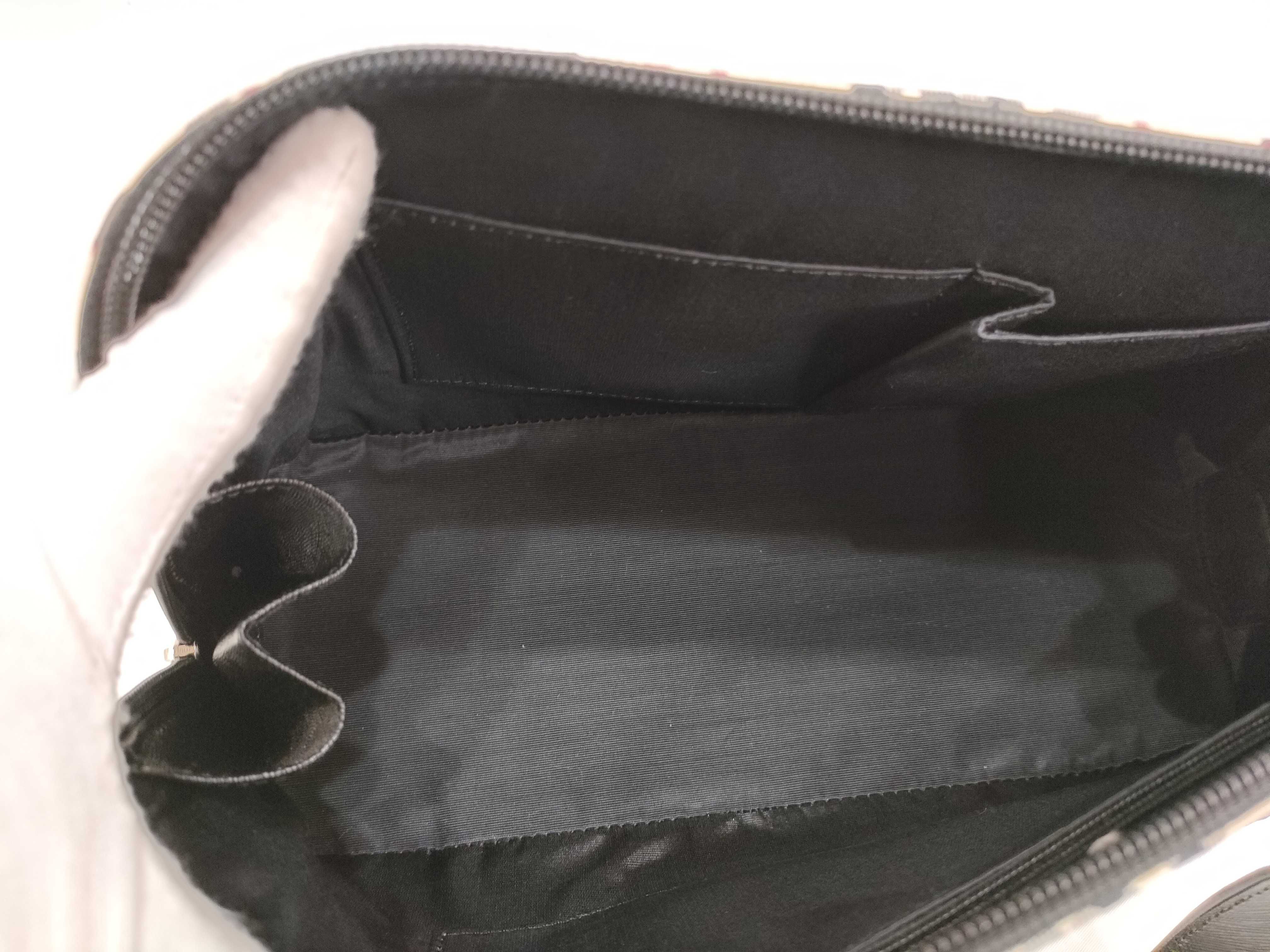 Nova Check Leather Boston Bag Handbag Z10942 — view 10