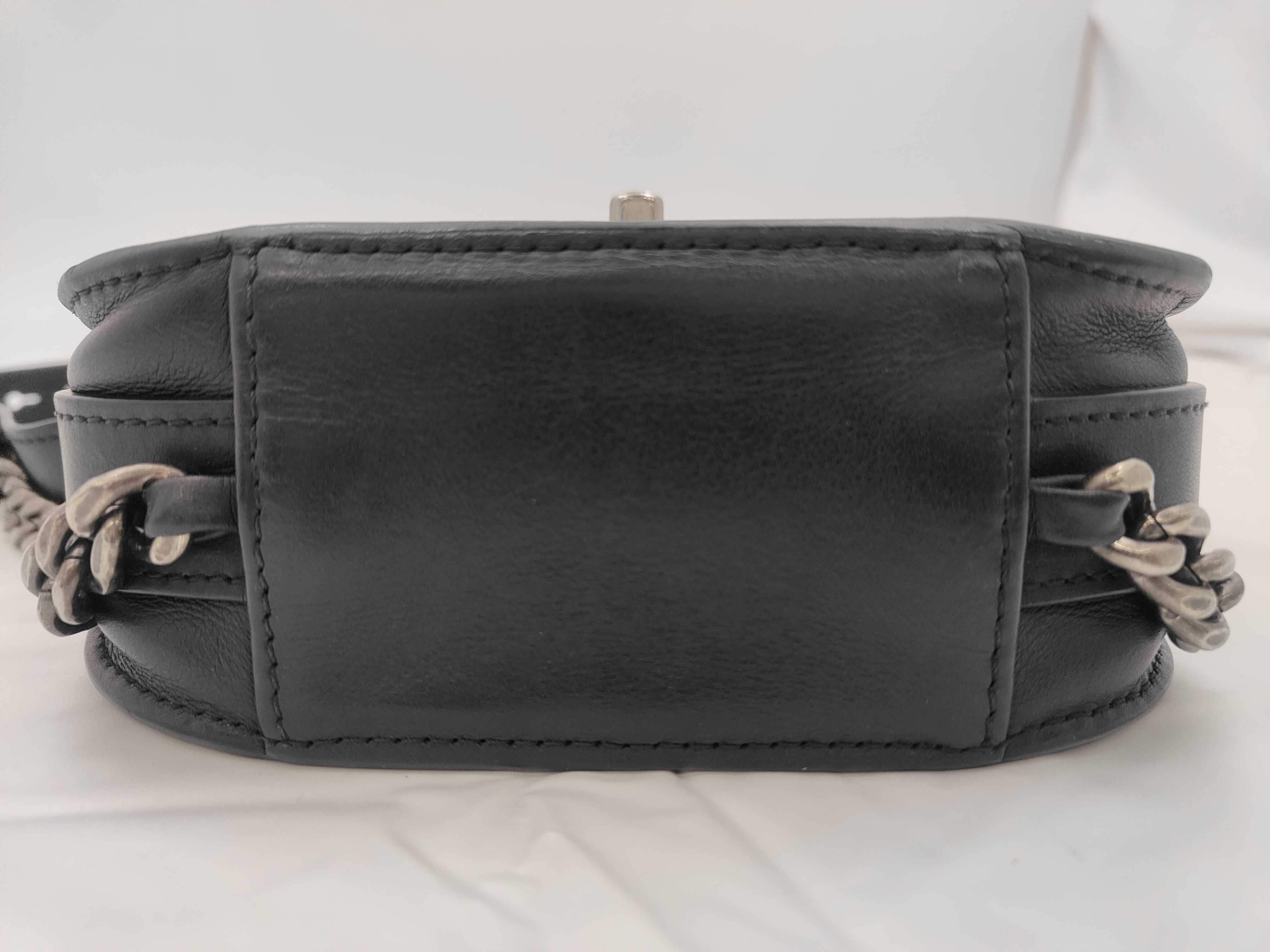Round 2-way Chain Shoulder Bag, Lambskin, Black, SS Shoulder Bag — view 7