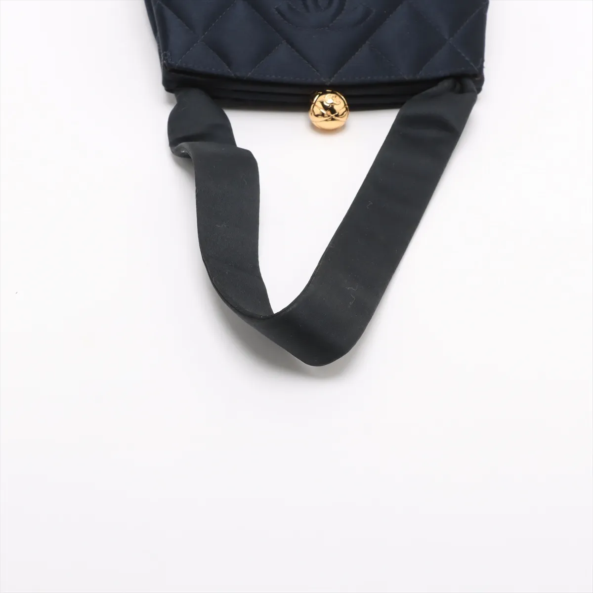 Matelassé Satin Handbag, Kiss-lock Closure, Navy, Gold Hardware, Item Number 3477457 (Serial Number 3) — view 5