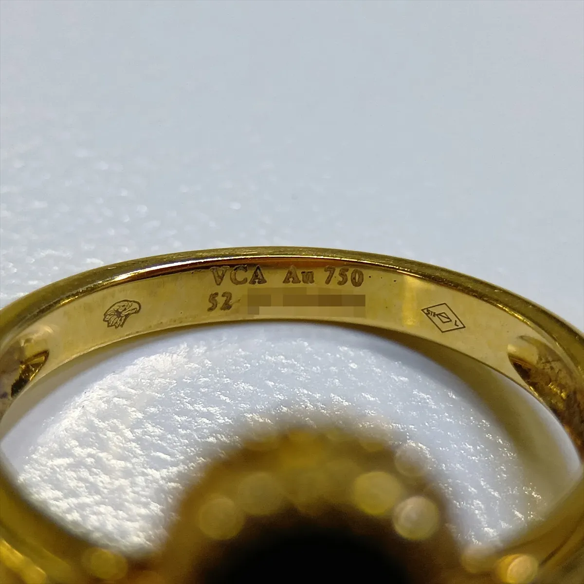 Vintage Alhambra Onyx Diamond Ring, 750 (Yellow Gold), 6.8g, Size 50, JC524804, — view 6