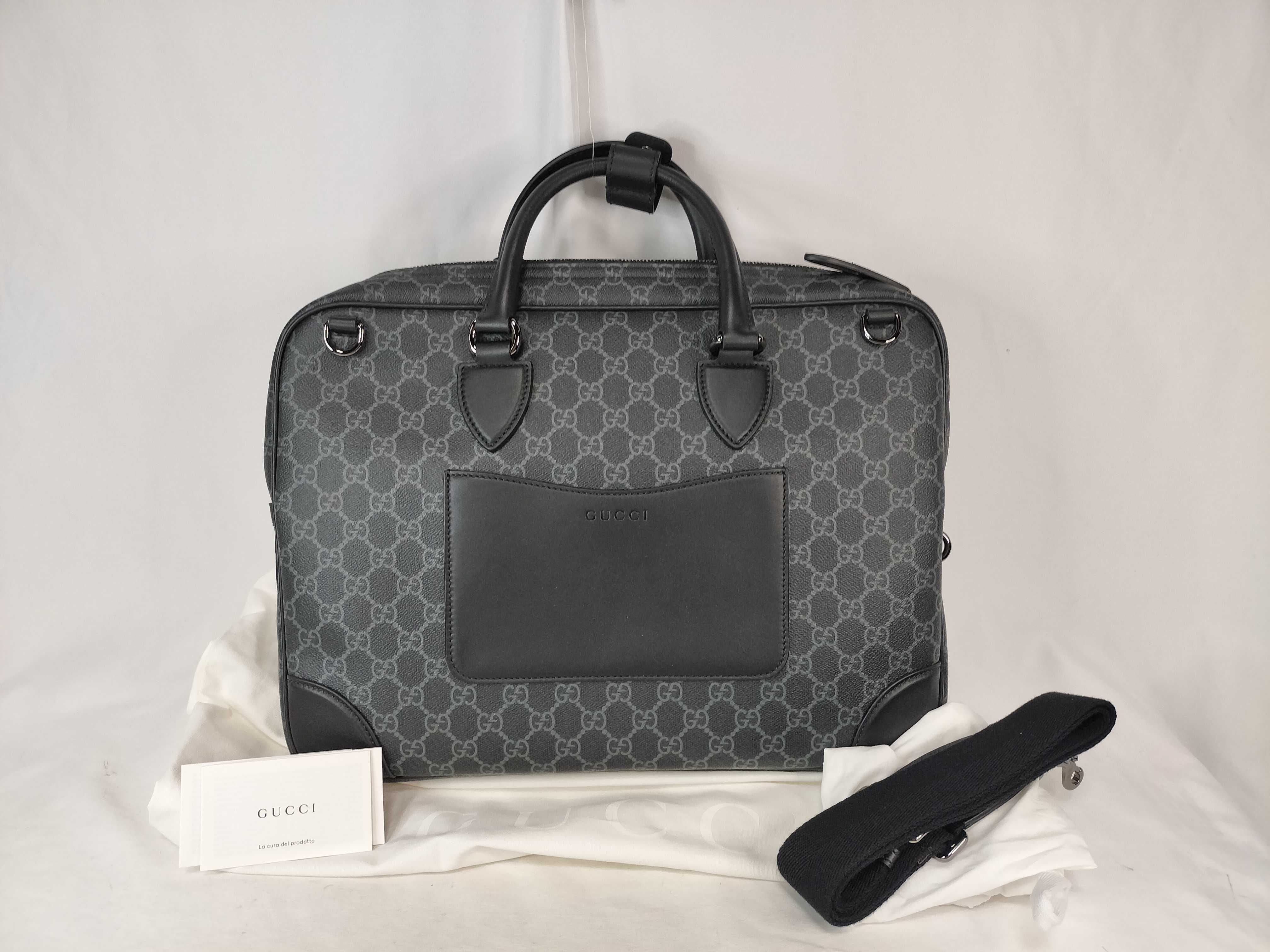 GG Supreme Briefcase, Unused, with Strap, Business Bag
