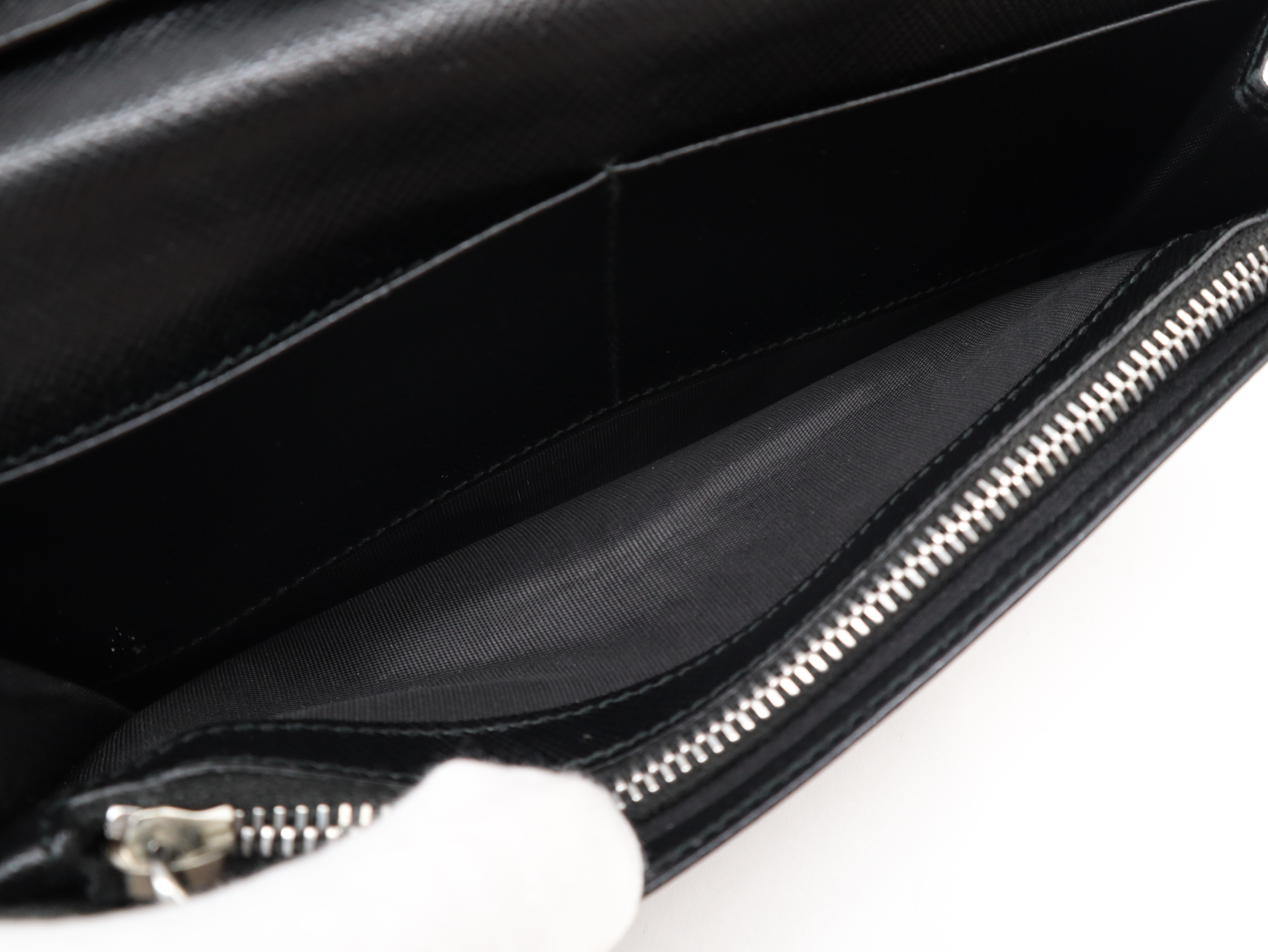 2MV836 Saffiano Leather Long Wallet, Black, with Guarantee Card and Box. — view 8