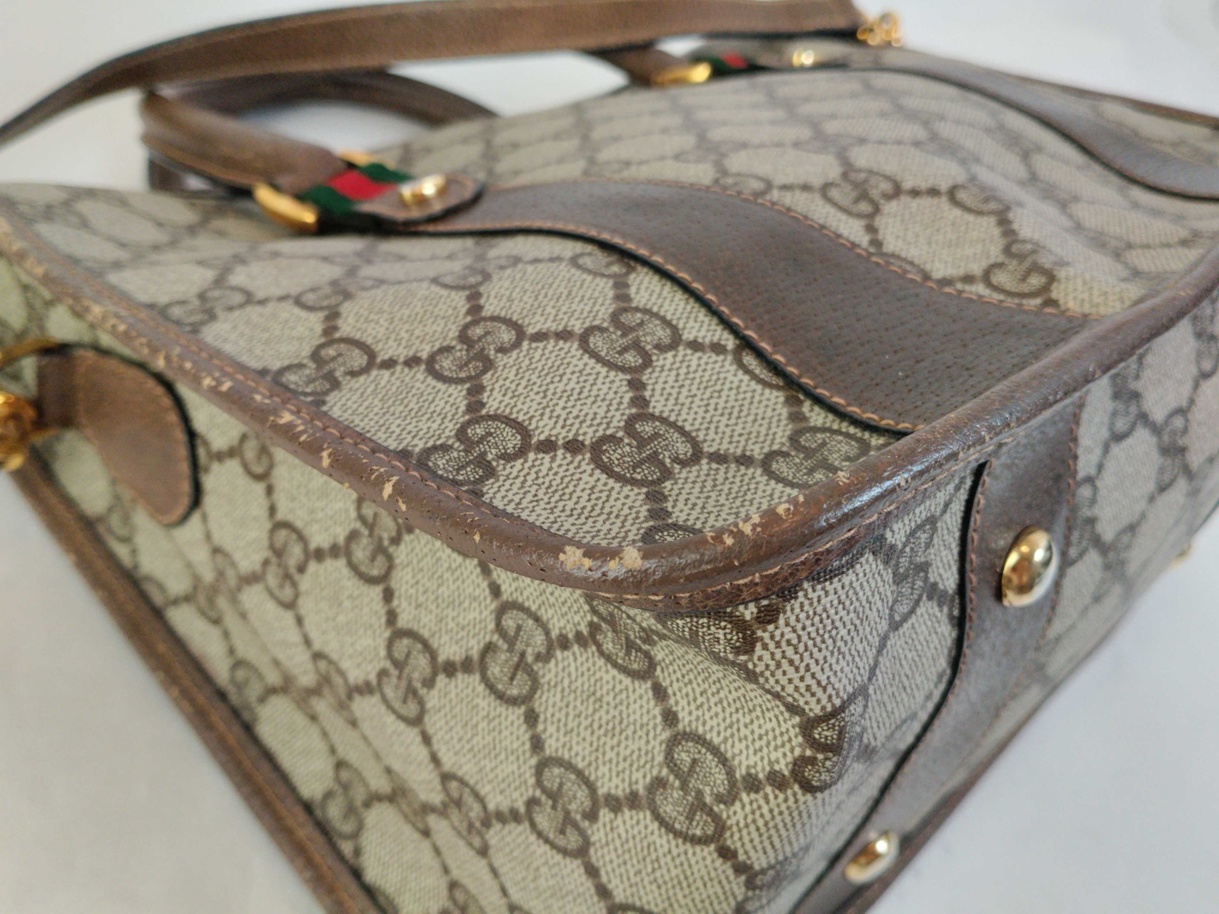 GG Supreme 2-Way Bag with Long Strap, Sherry Brown Handbag — view 10