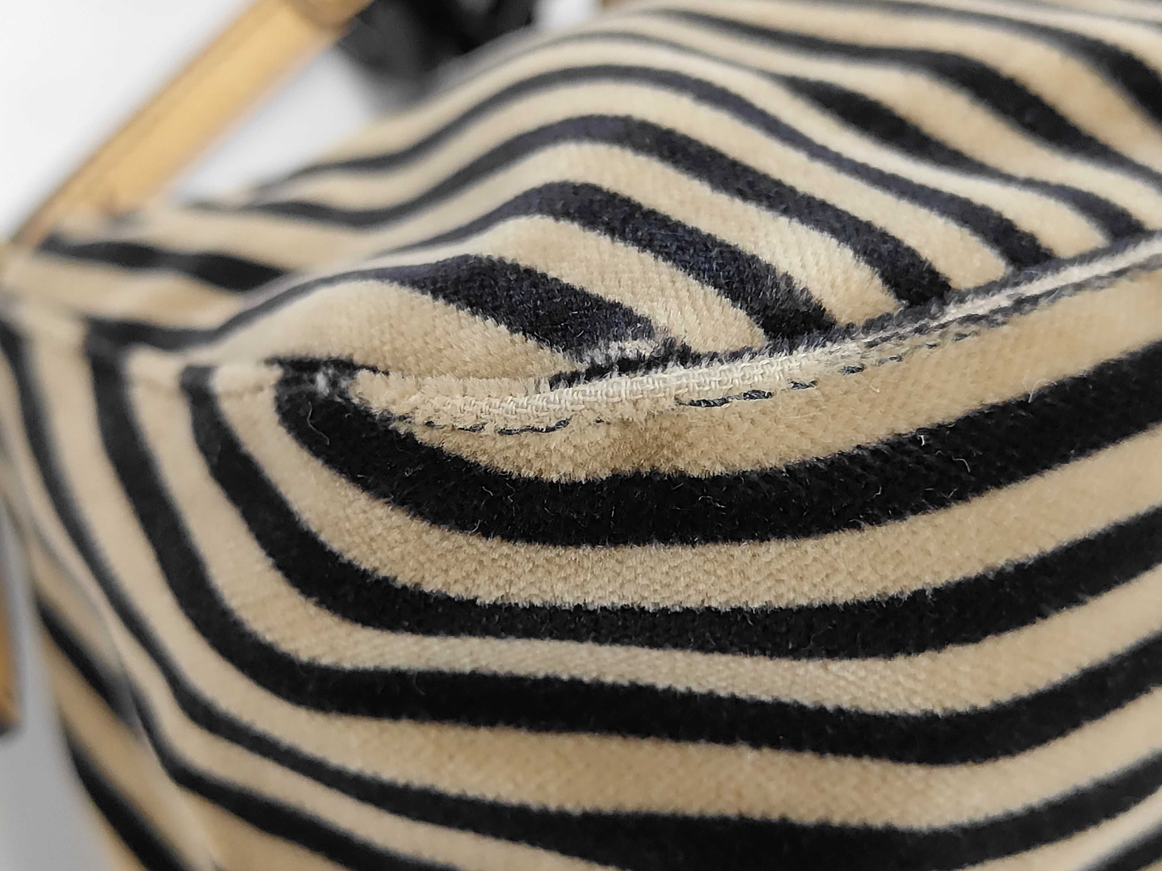 Striped Calfskin Mamma Bucket Handbag — view 3