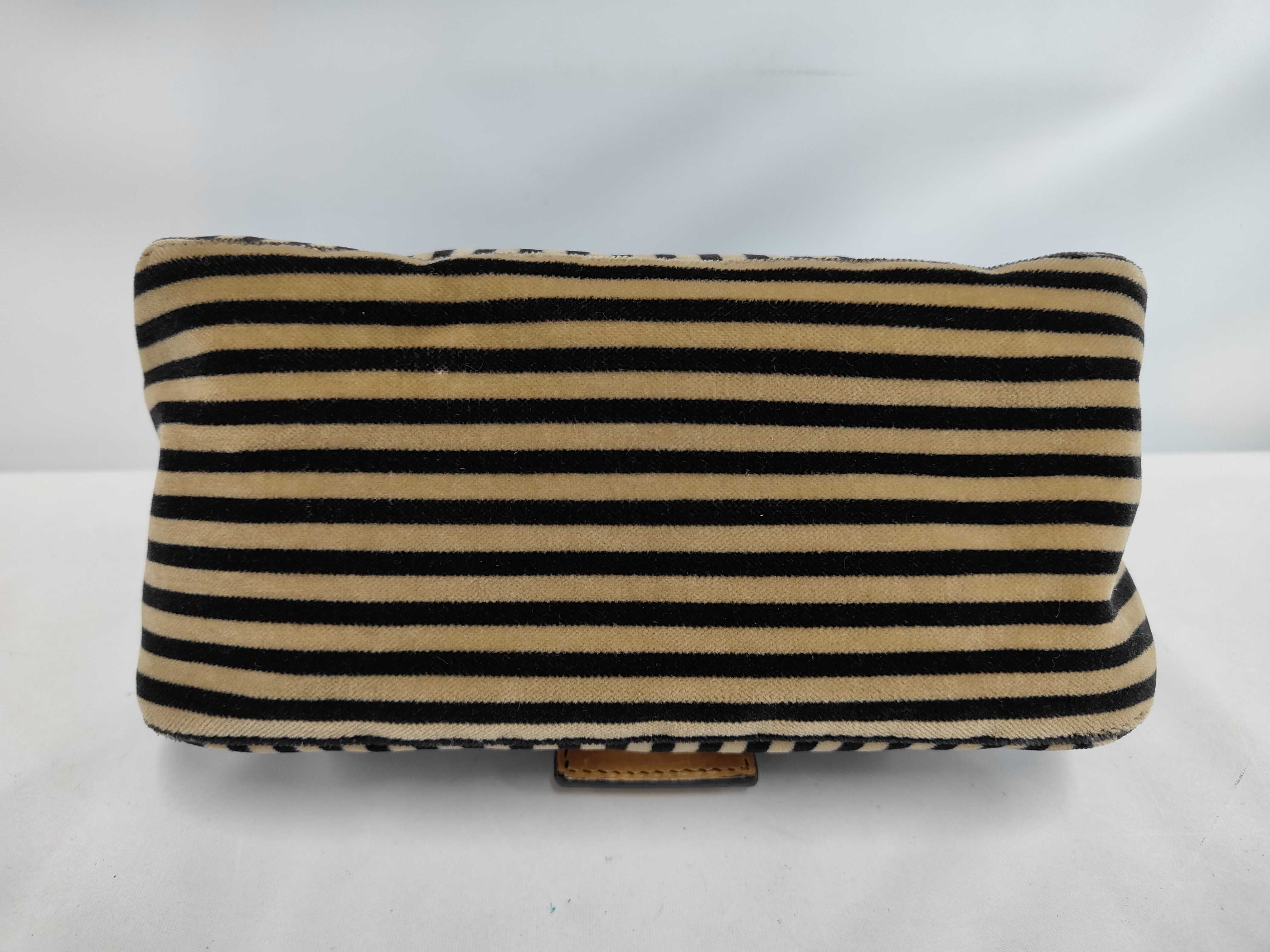 Striped Calfskin Mamma Bucket Handbag — view 4