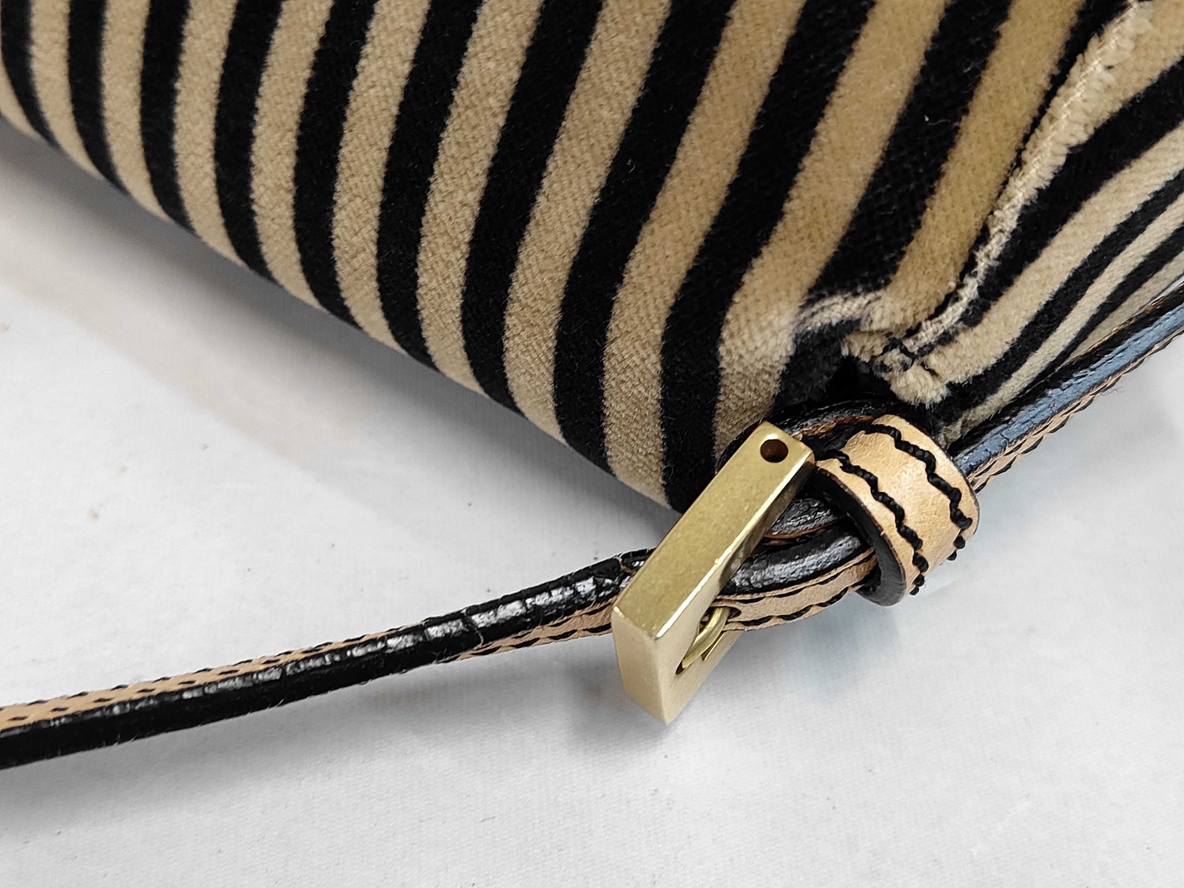 Striped Calfskin Mamma Bucket Handbag — view 6