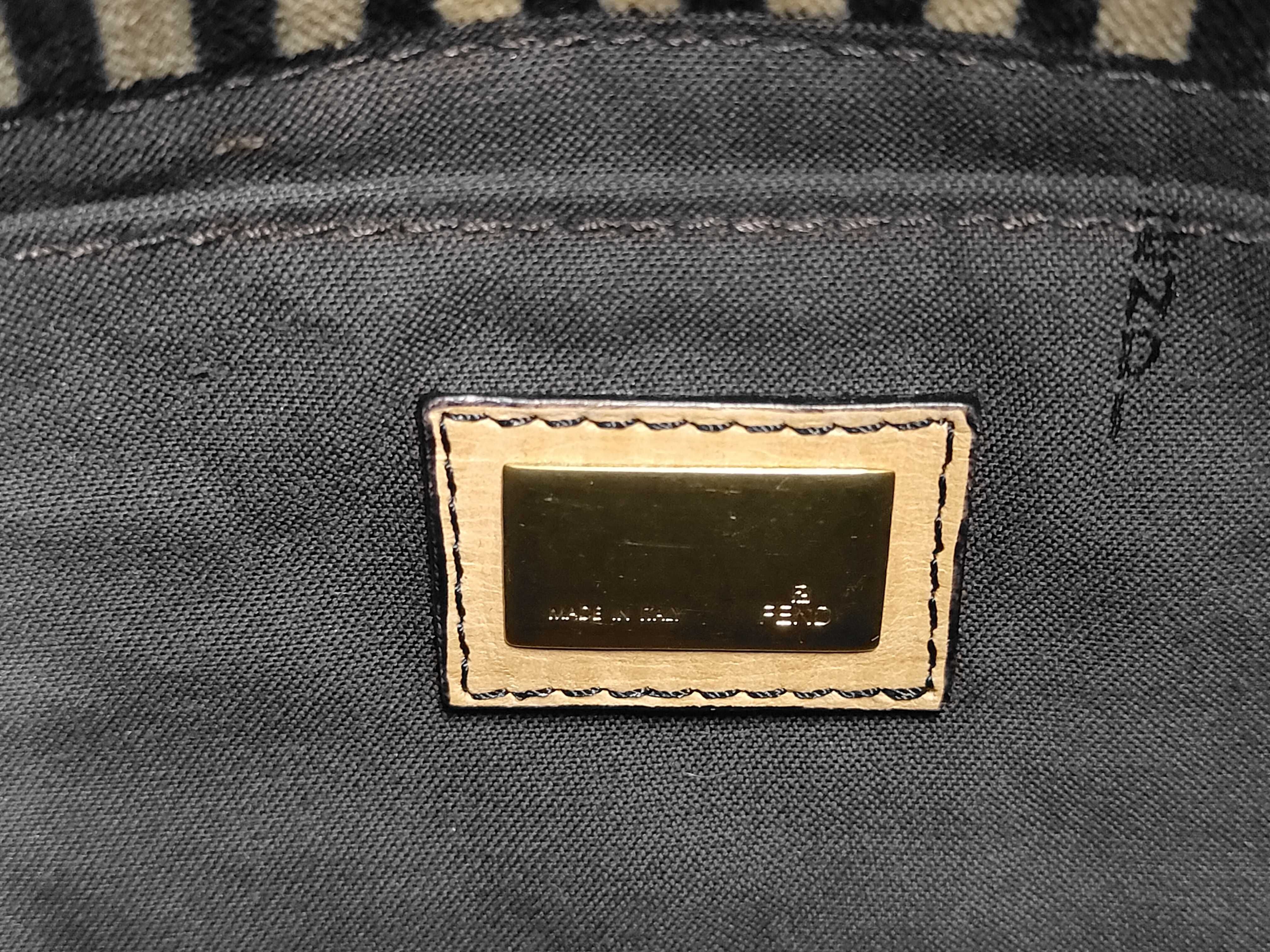 Striped Calfskin Mamma Bucket Handbag — view 7