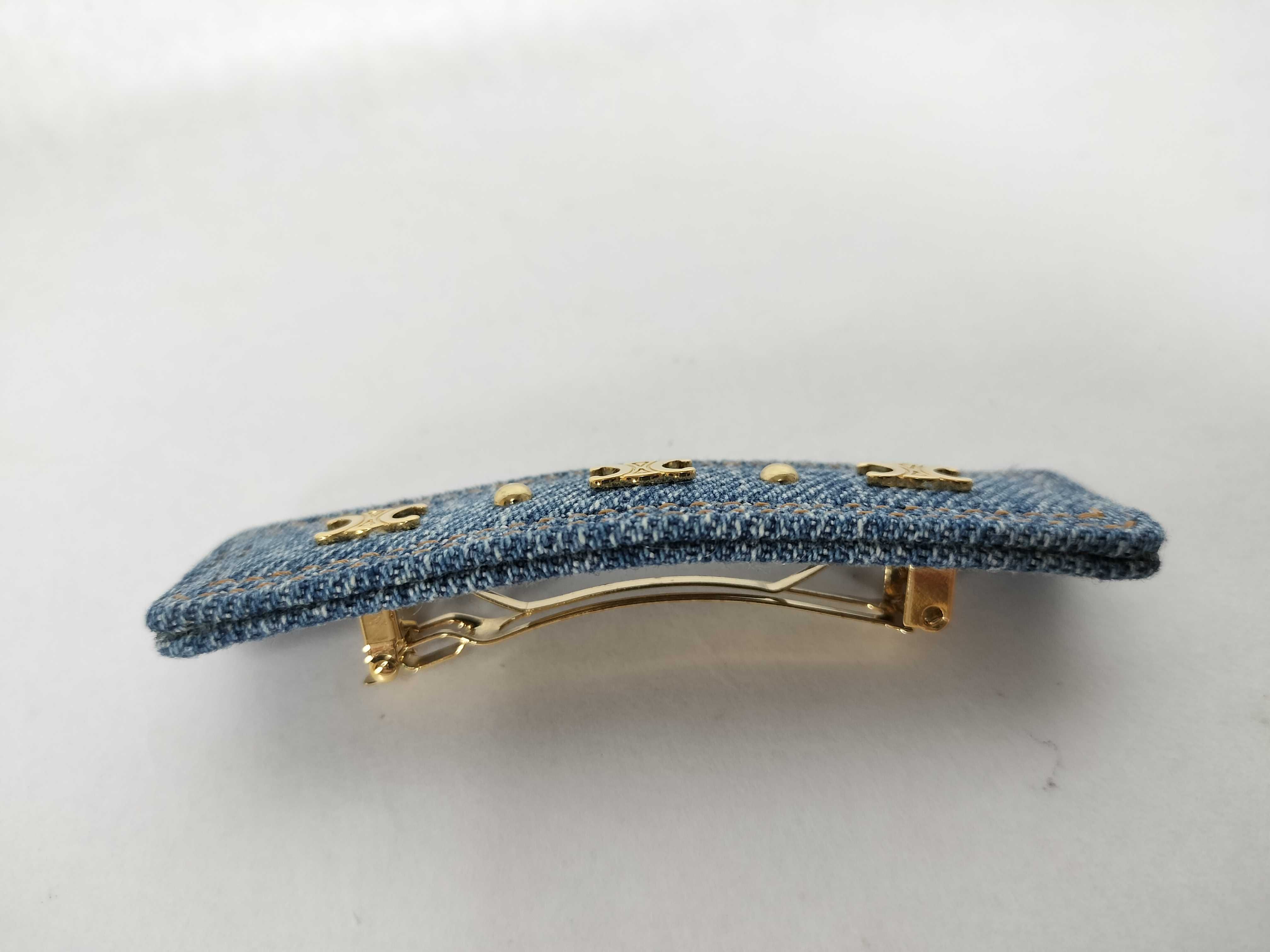 Triomphe Denim Barrette - Denim Hair Accessory — view 4