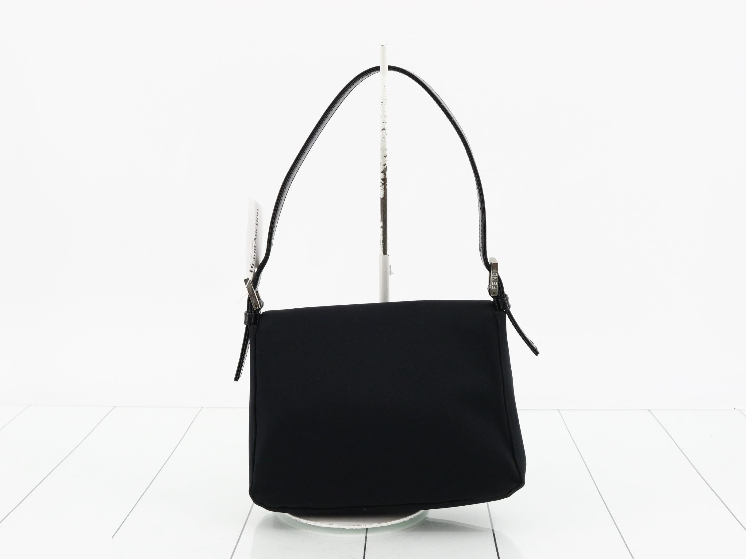 Shoulder bag, nylon/leather, black — view 2
