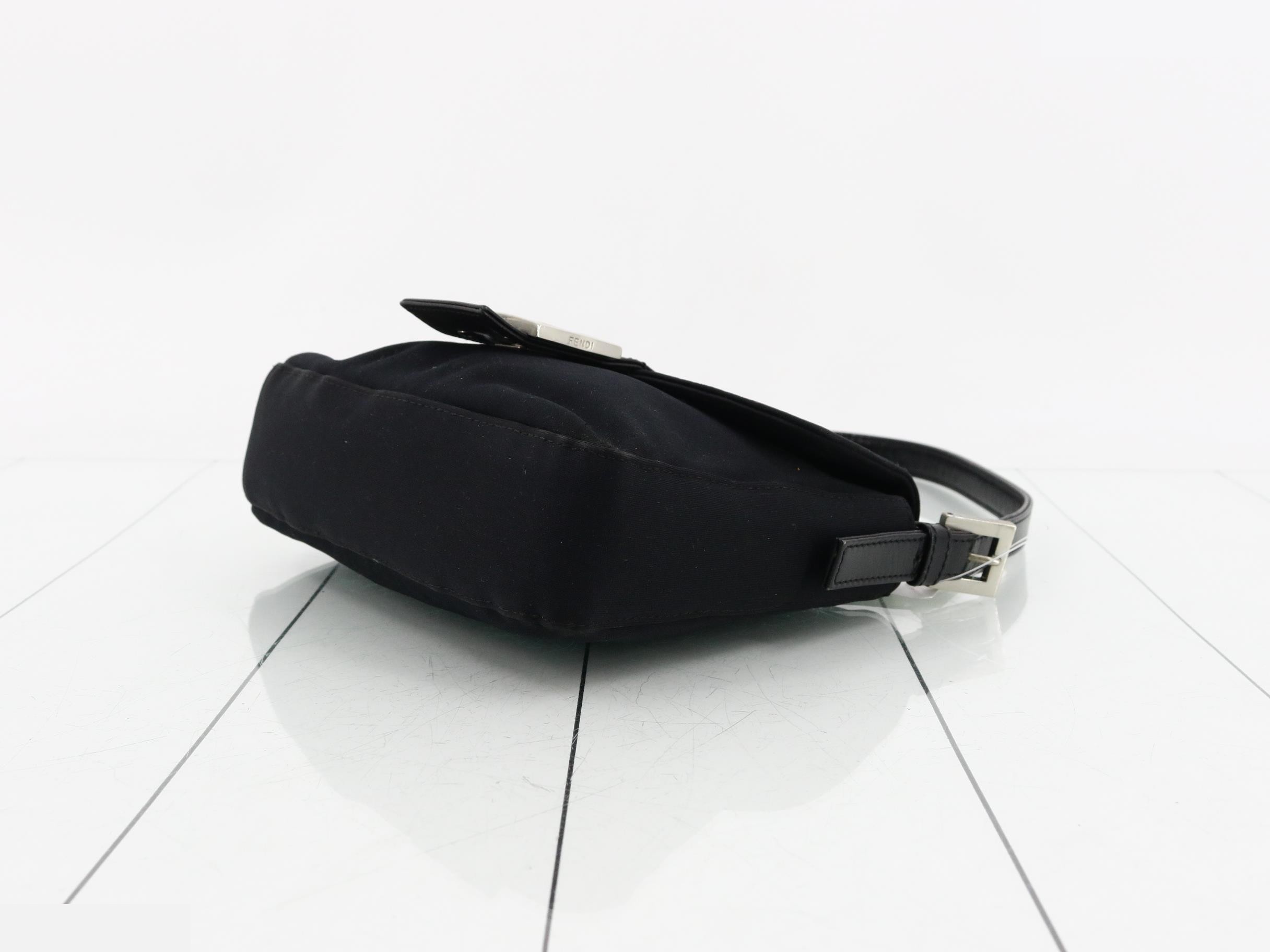 Shoulder bag, nylon/leather, black — view 6