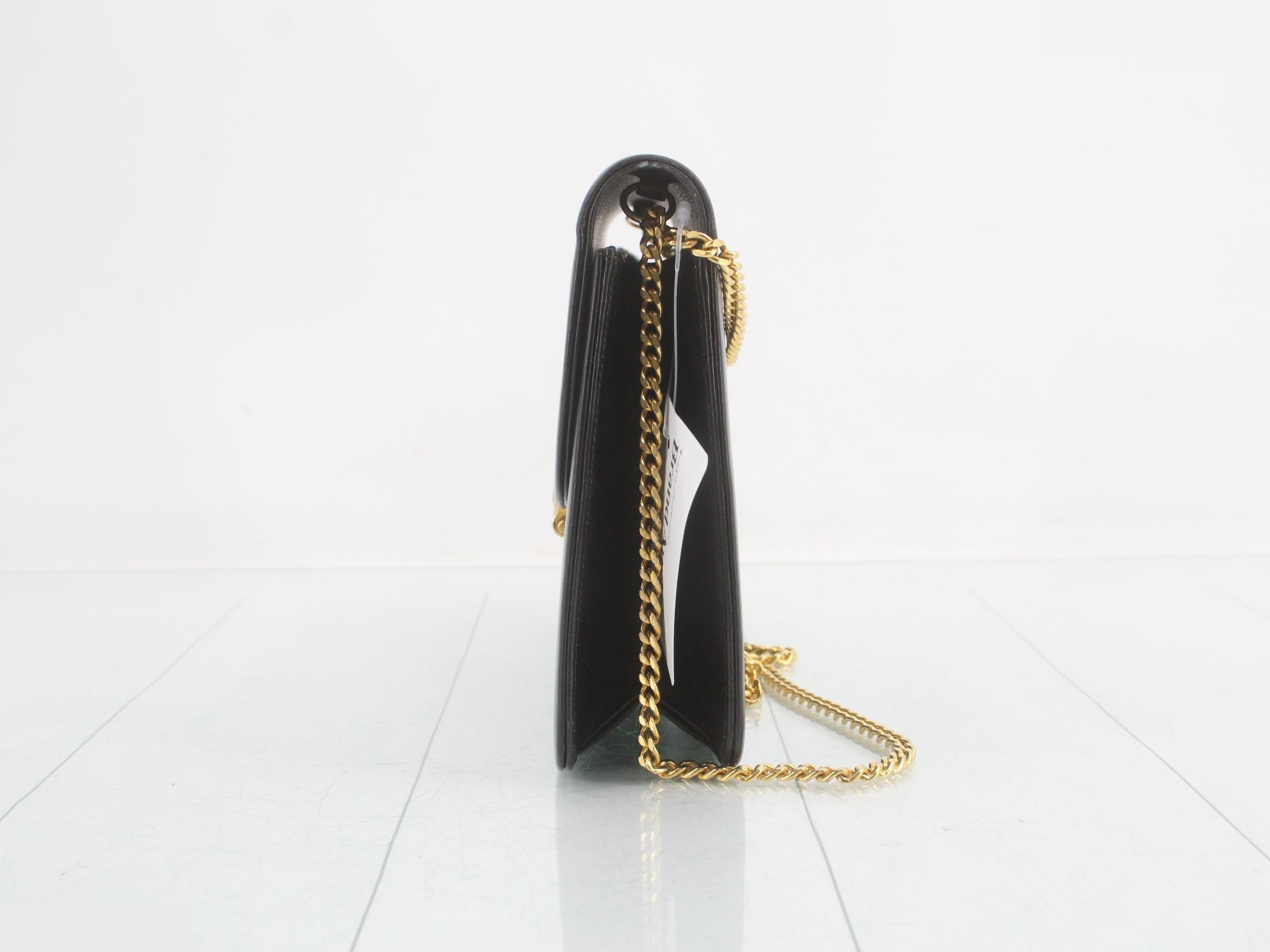 Logo Leather Chain Shoulder Bag — view 3