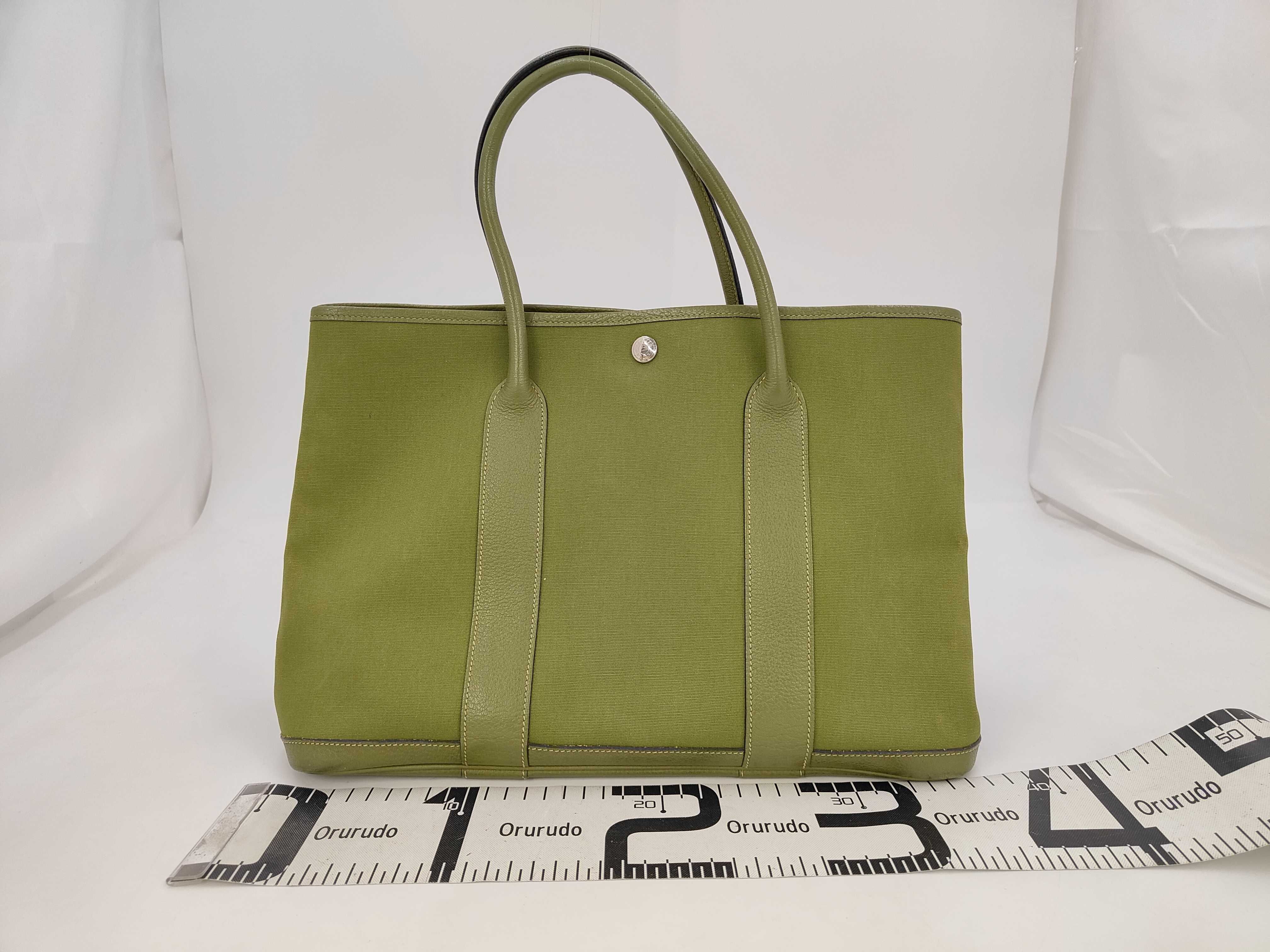 Garden Party Leather Handbag Green Tote Bag — view 2